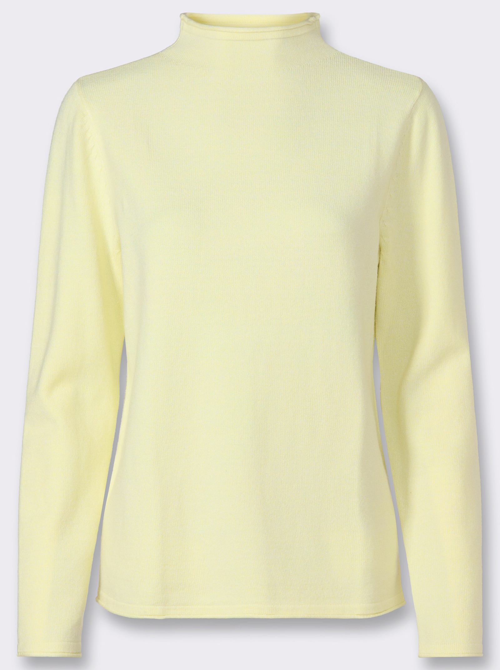 Feinstrickpullover mit Kelchkragen - pistazie-meliert
