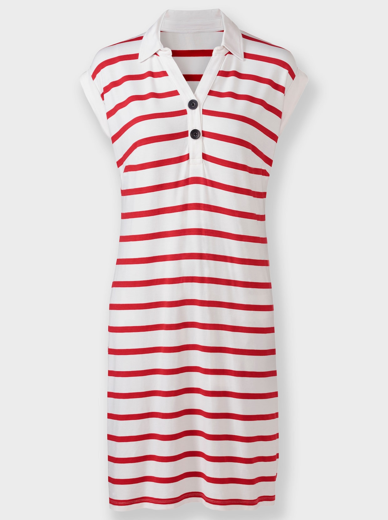 heine Robe en jersey - blanc-fraise à rayures
