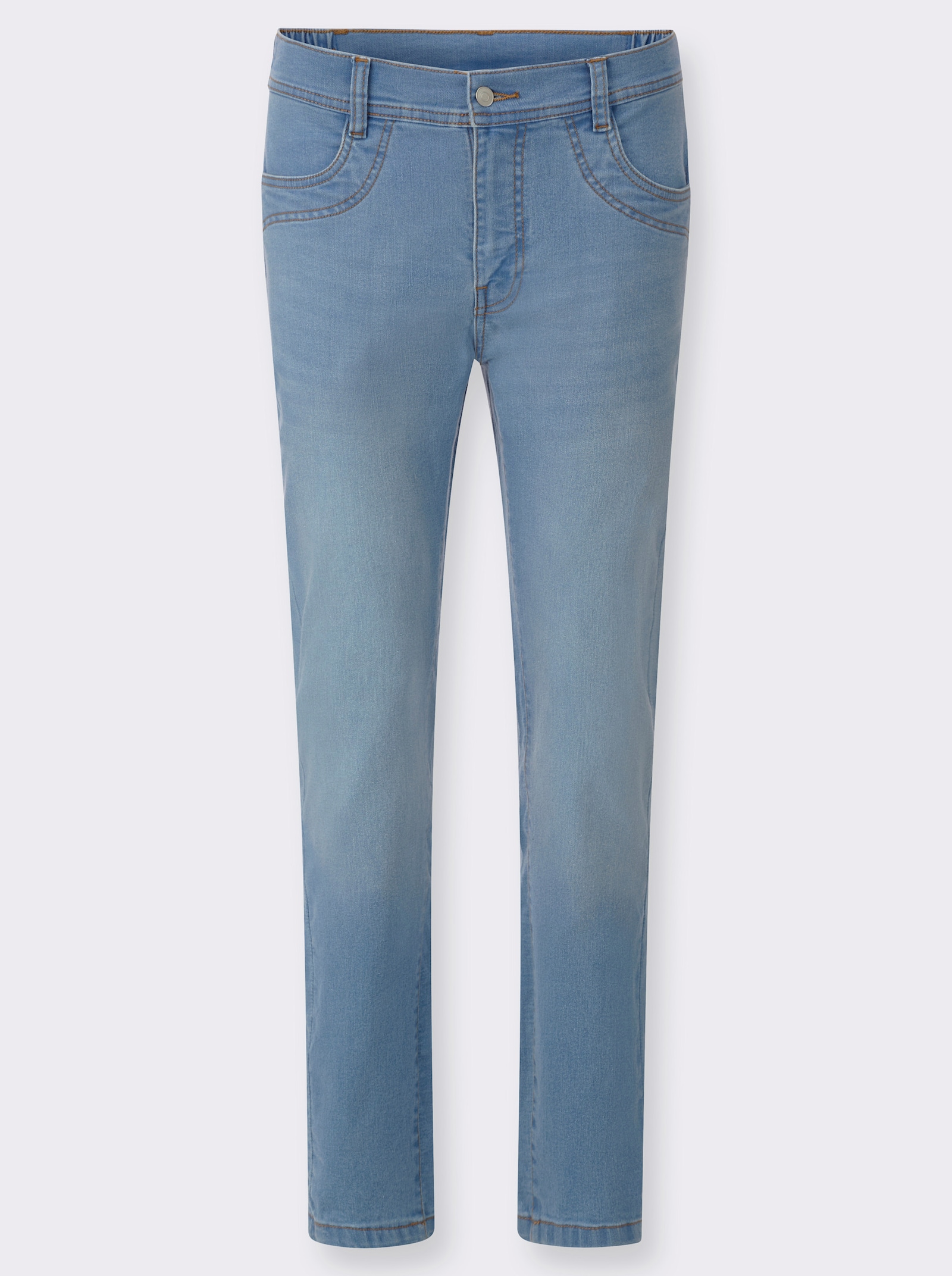 Jeans mit Ziernaht an den Taschen - blue-bleached