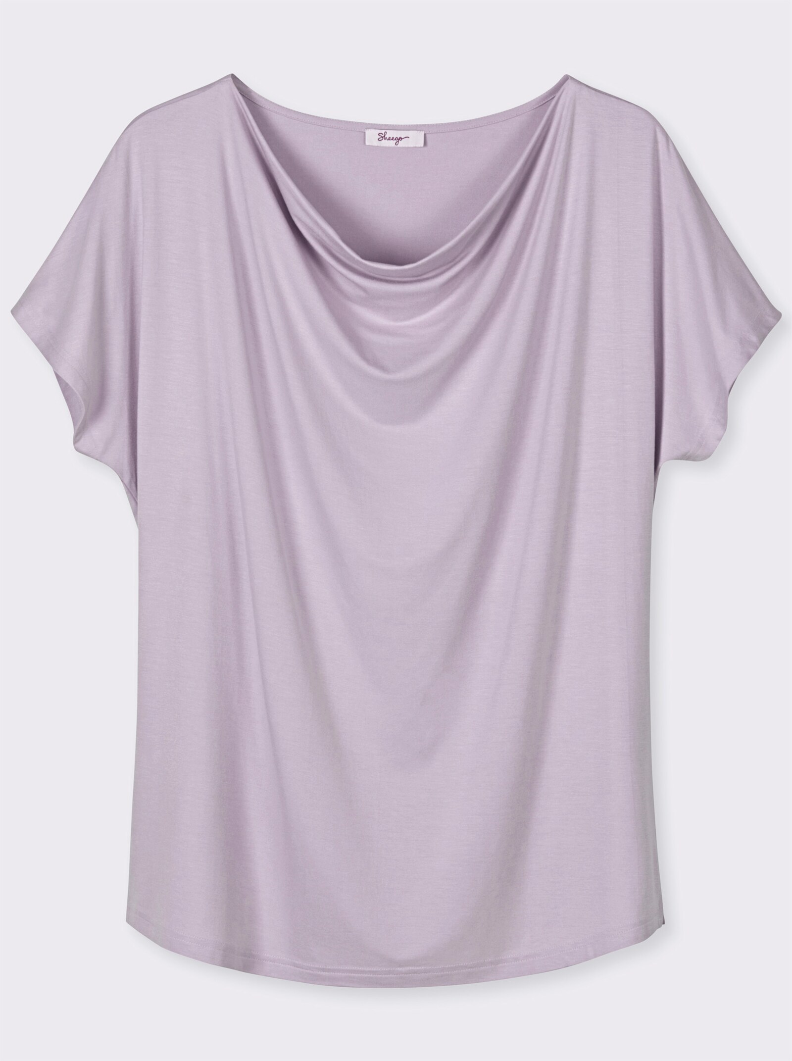 sheego Wasserfallshirt mit überschnittenen Ärmeln - flieder