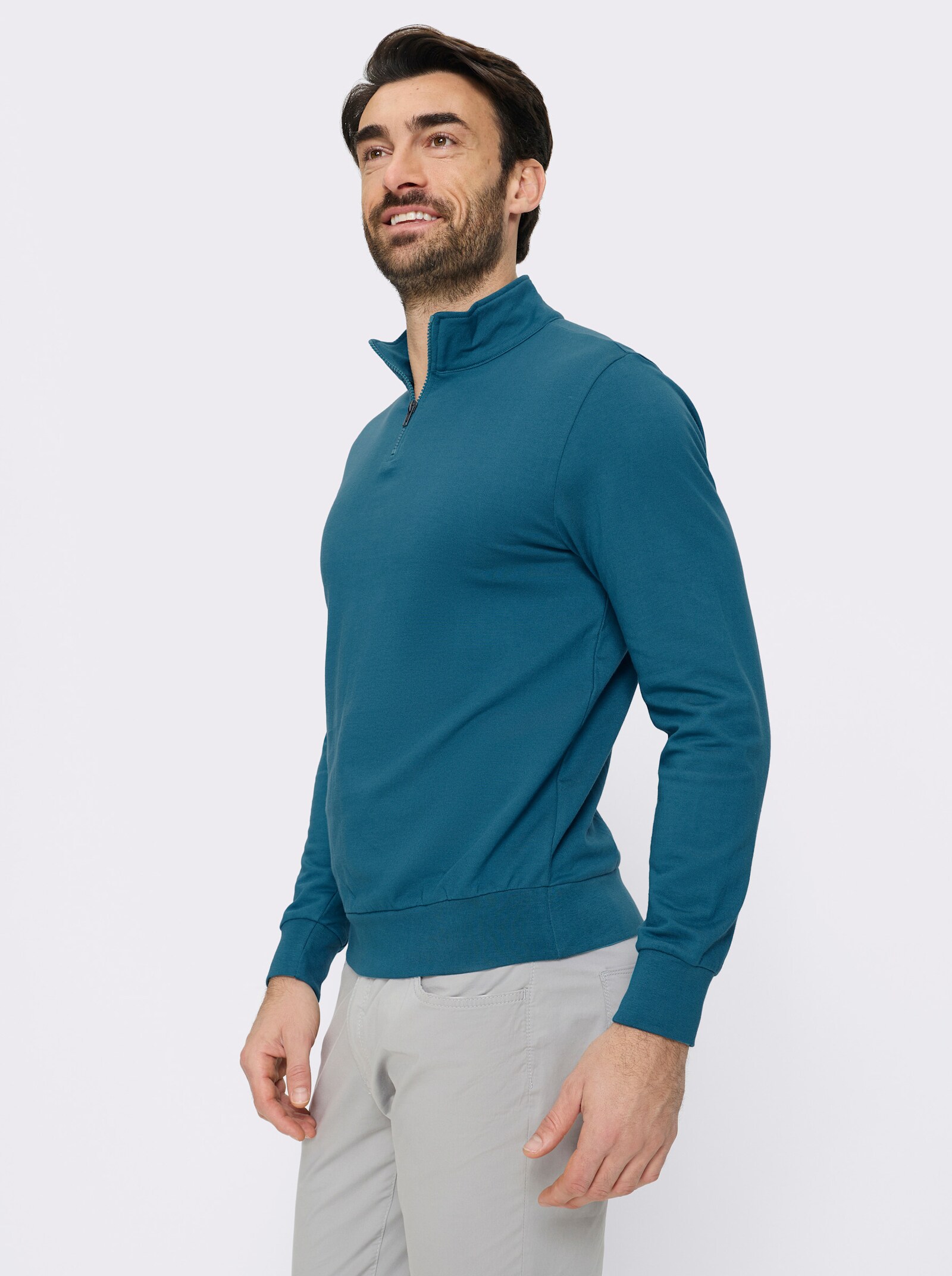 Catamaran Langarmshirt mit Stehkragen - topas