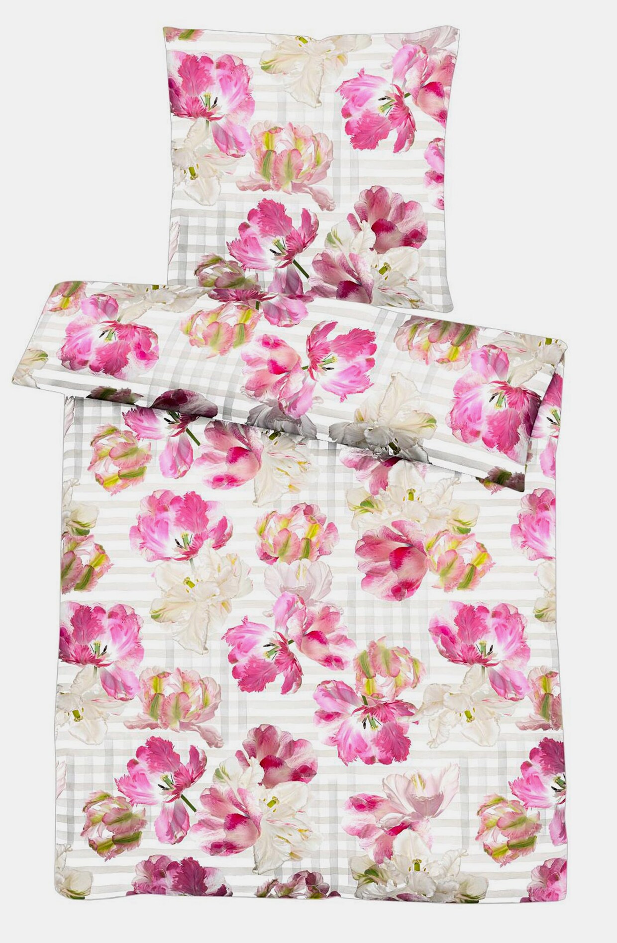 Apelt Bettwäsche - weiß-pink-bedruckt