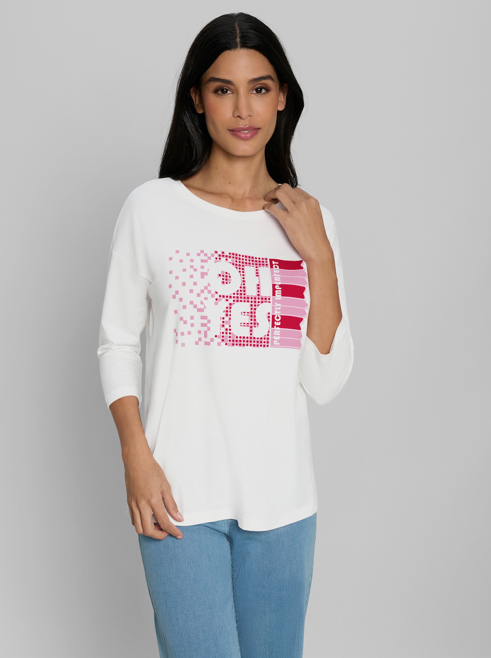 heine 3/4-Arm-Shirt mit Druck - ecru