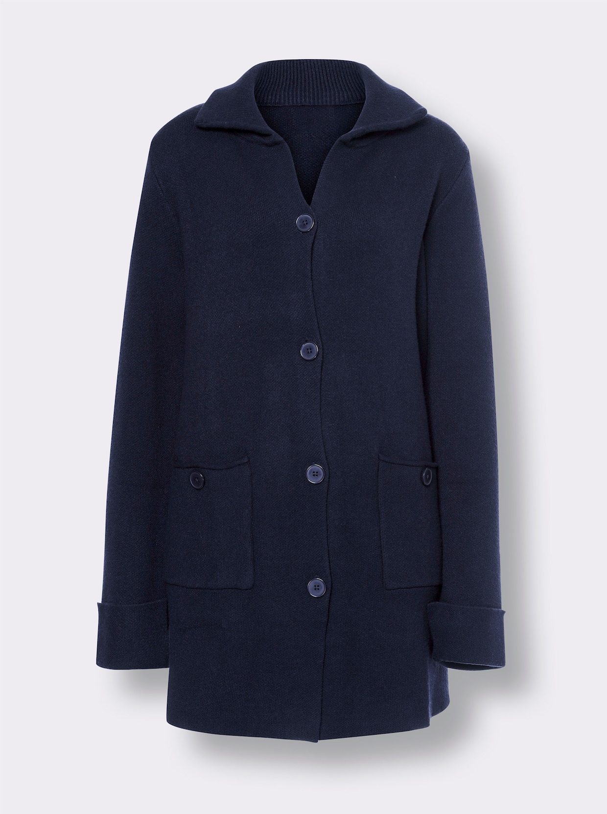 heine Lang gebreid vest - marine
