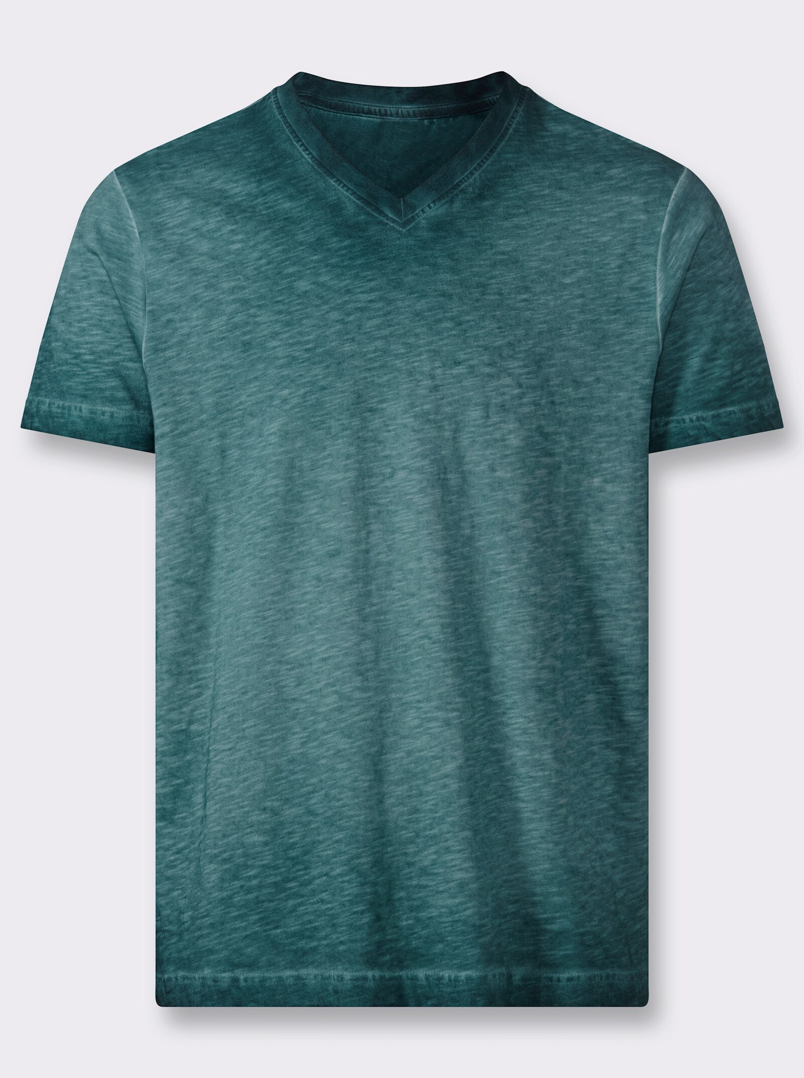 Kurzarmshirt aus reiner Baumwolle - petrol
