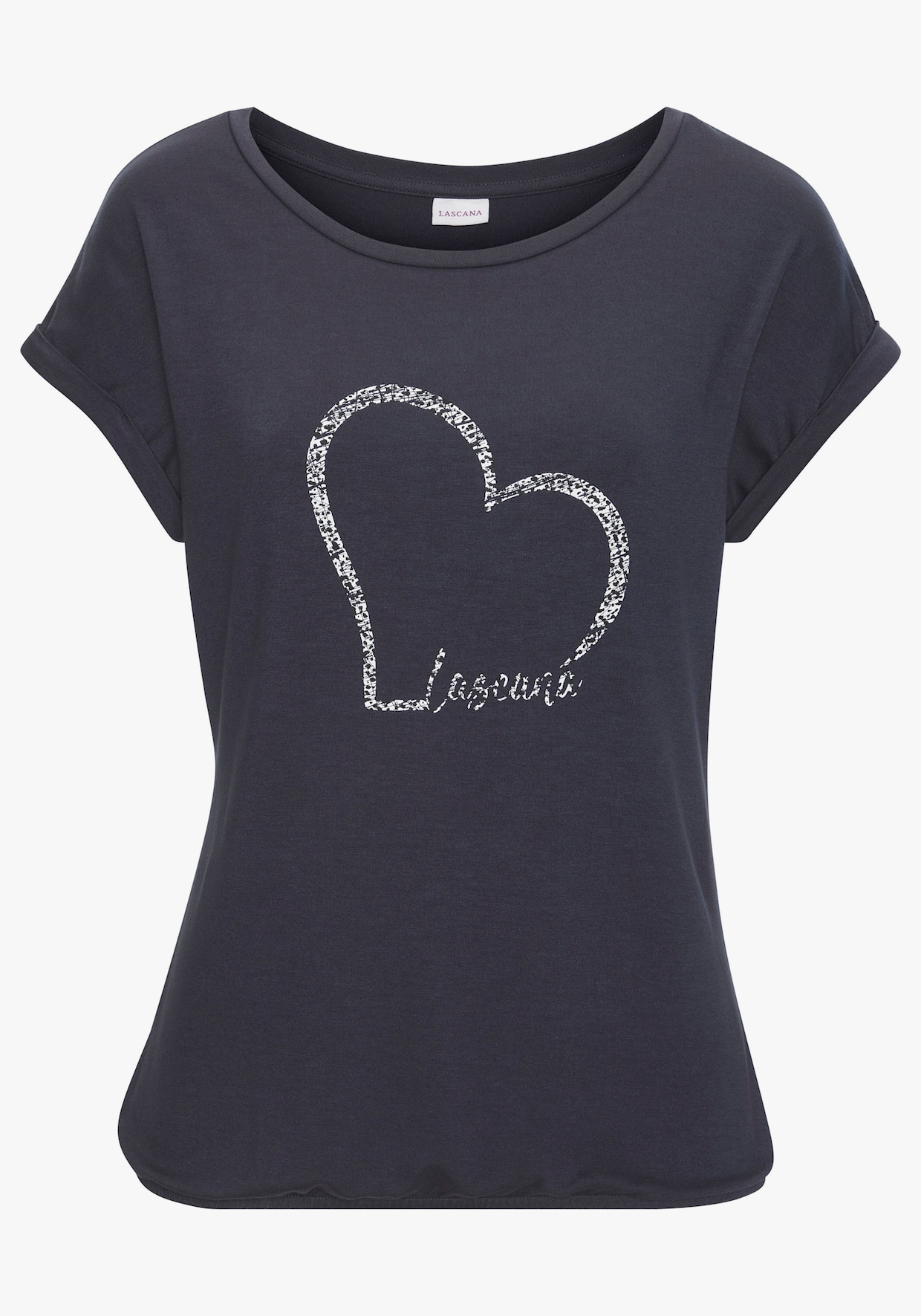 LASCANA Shirt met korte mouwen - navy