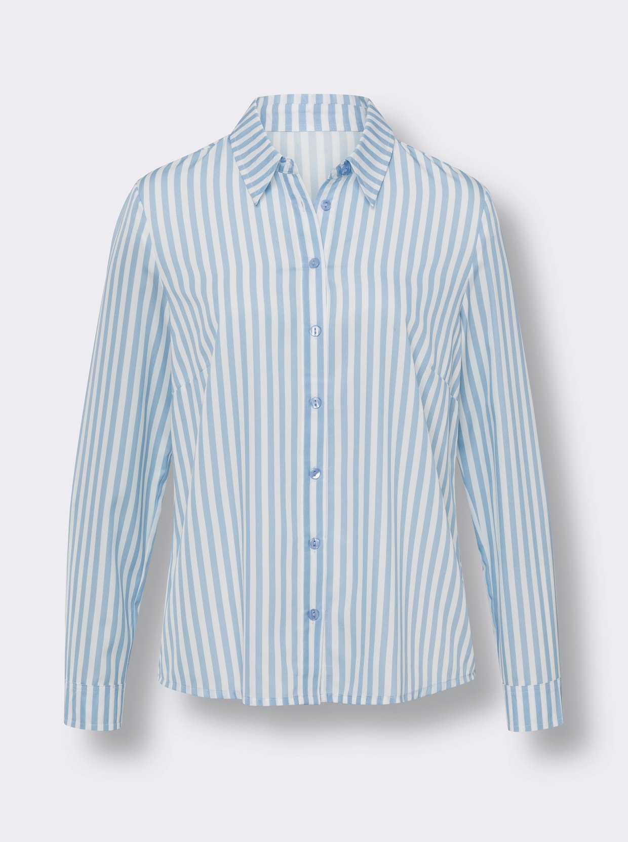 Hemdbluse - eisblau-weiss-gestreift
