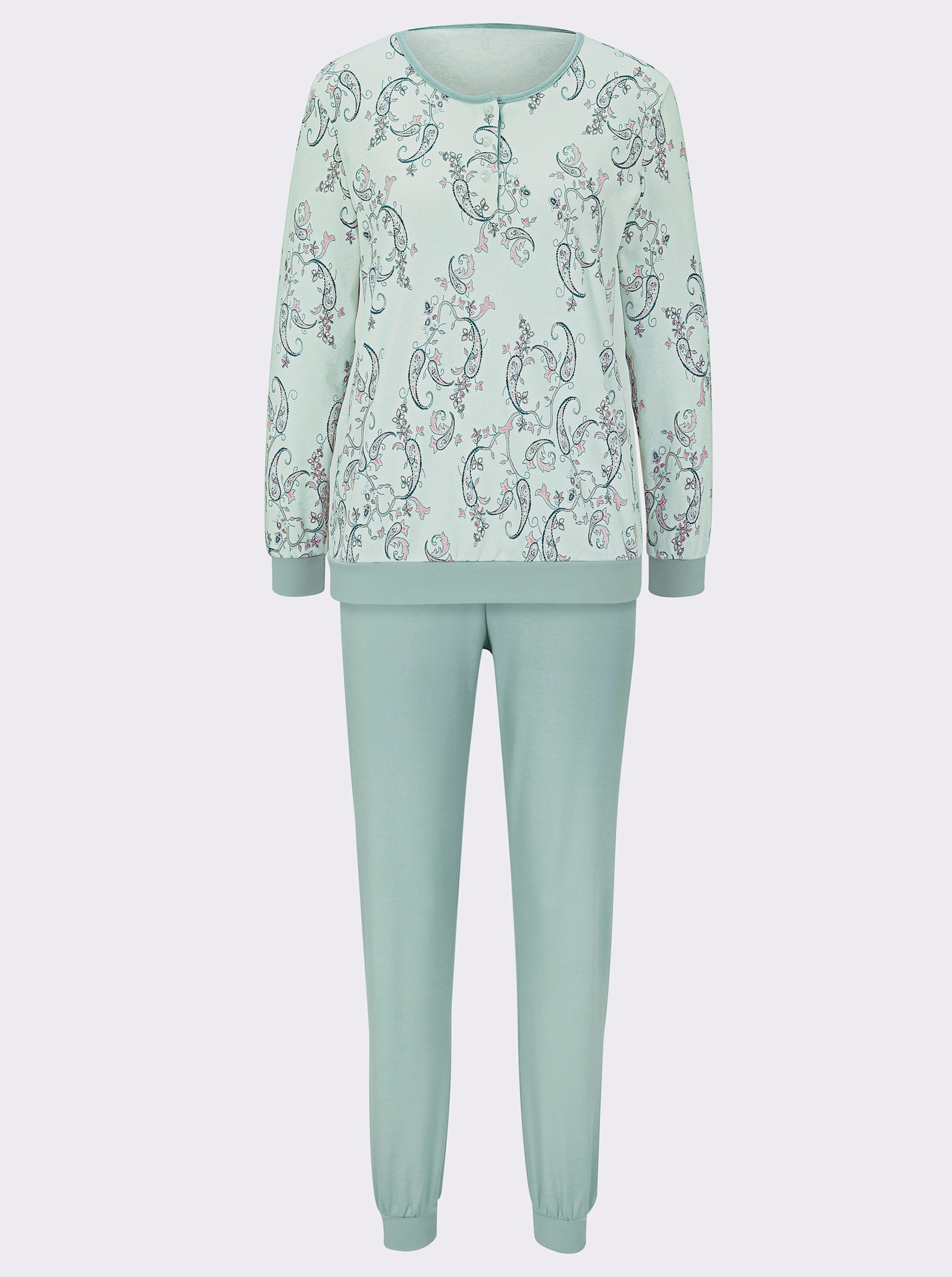 wäschepur Schlafanzug in formstabiler Interlock-Qualität - kalkmint
