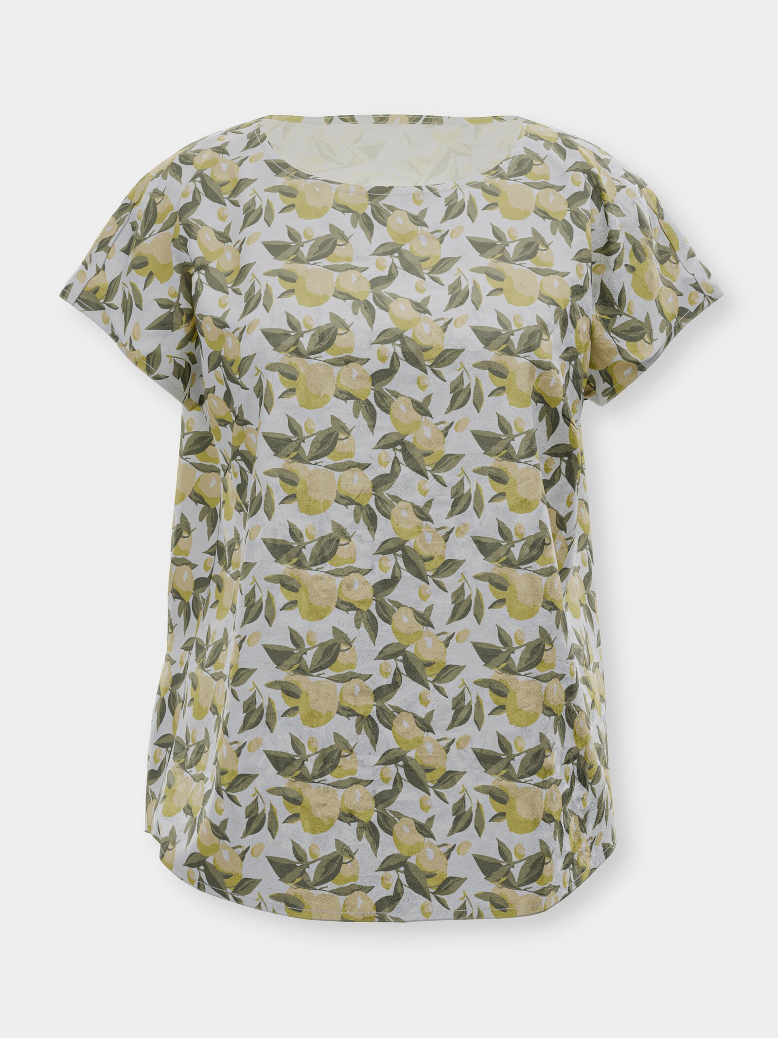 Tunika mit Zitronen-Blätter-Druck - zitrone-khaki-bedruckt