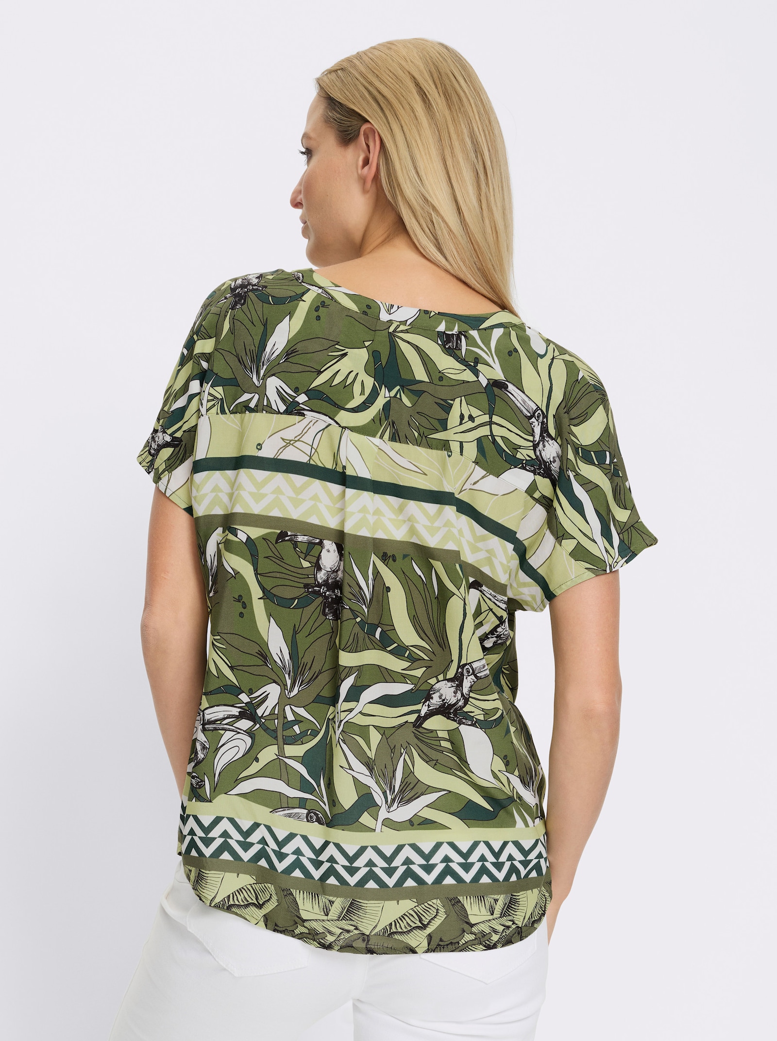 heine Druckbluse mit Floralem Muster - khaki-pistazie-bedruckt