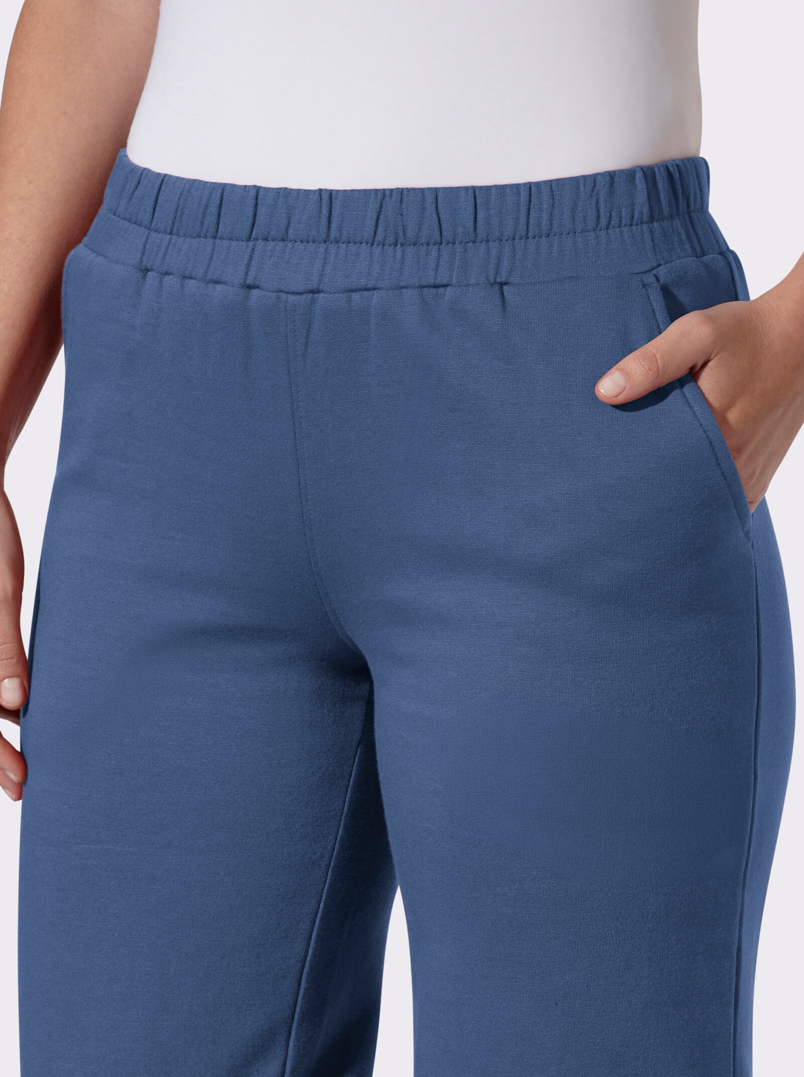 Jerseyhose mit Dehnbund - jeansblau