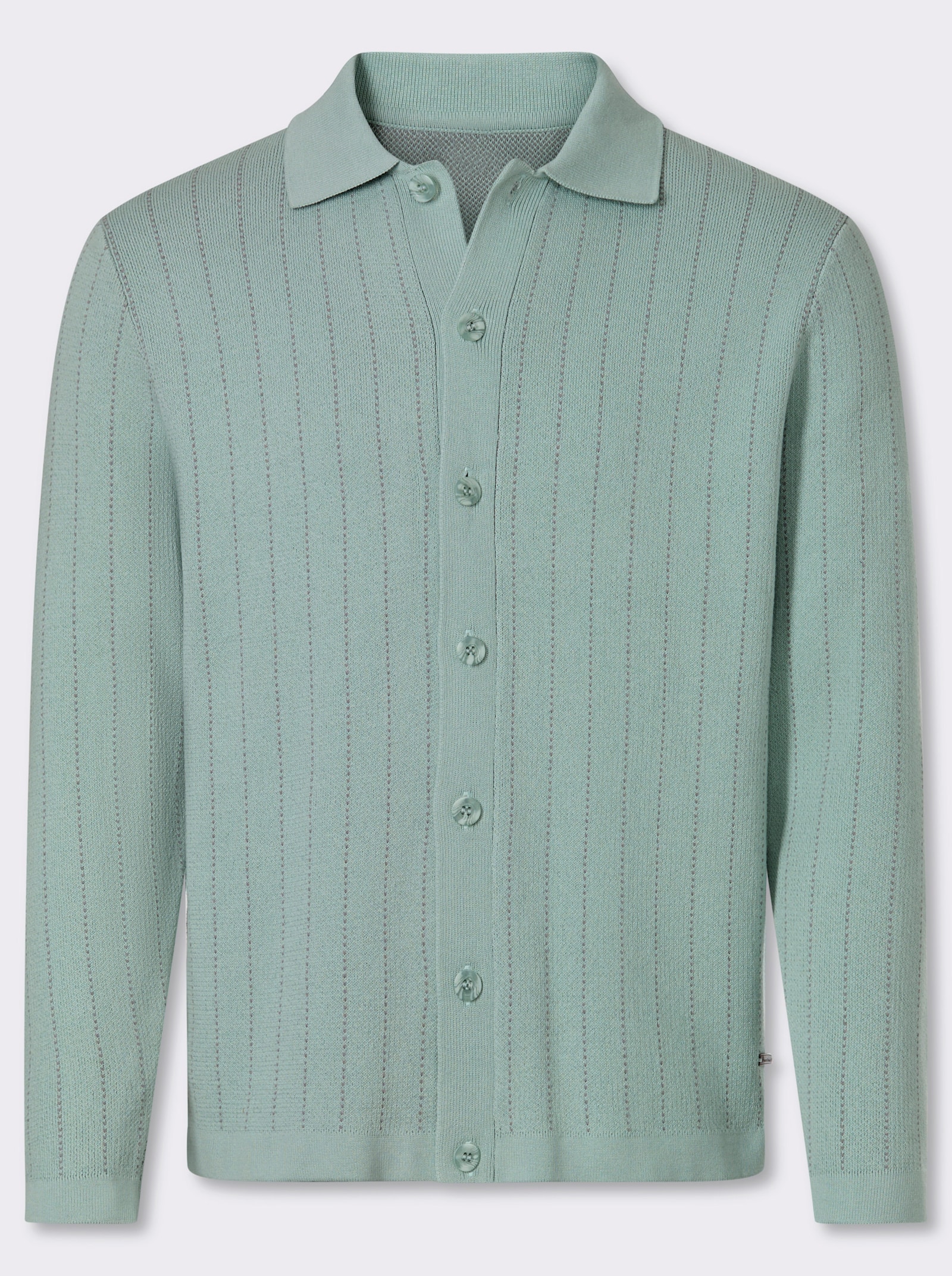 Marco Donati Strickjacke mit Jacquard-Muster, Baumwolle - kalkmint