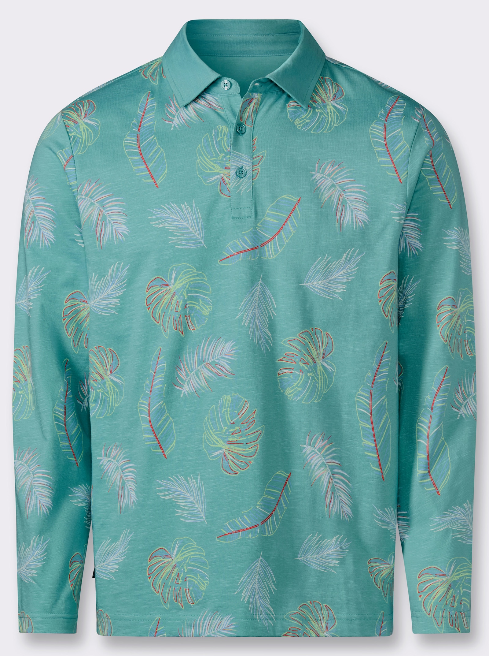 Marco Donati Langarmshirt aus Flammgarn - ozean-bedruckt