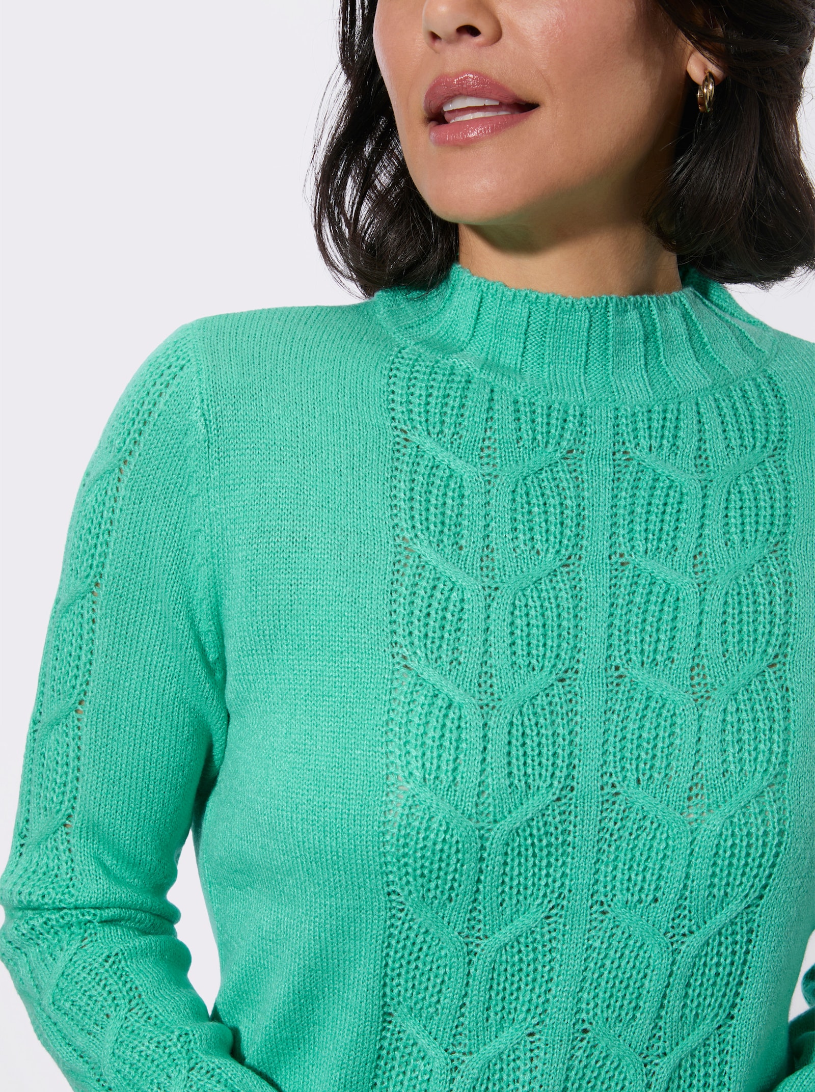 Stehkragenpullover - blaugrün