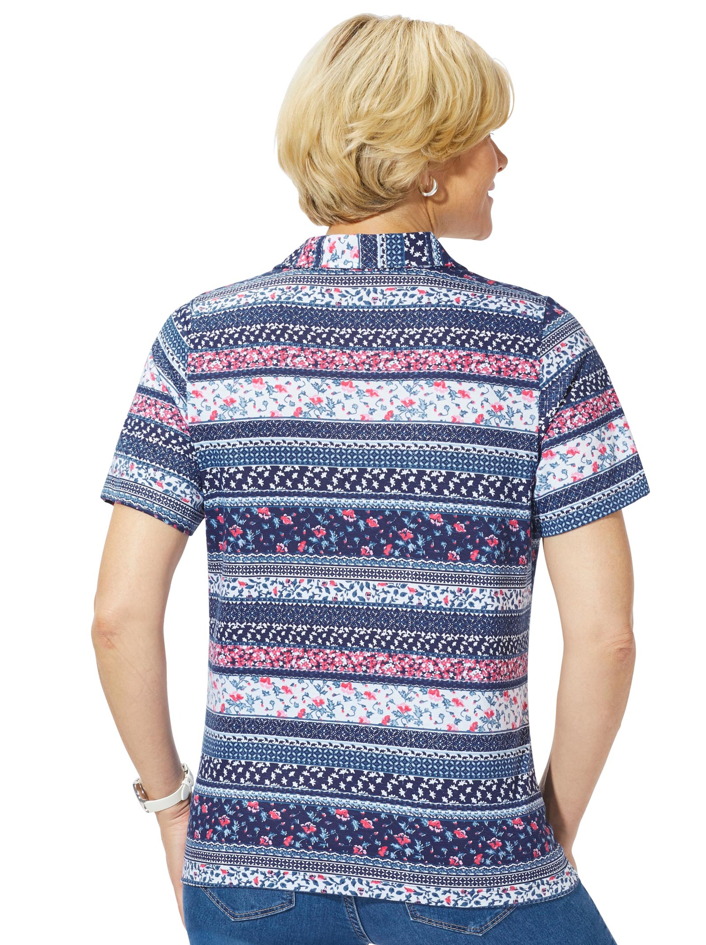 Shirt - marine-koralle-bedruckt