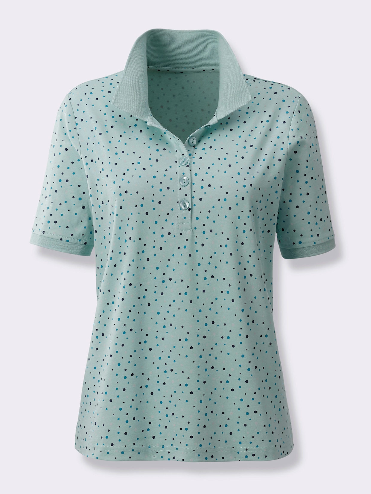 Poloshirt - mint-aquapetrol-getupft