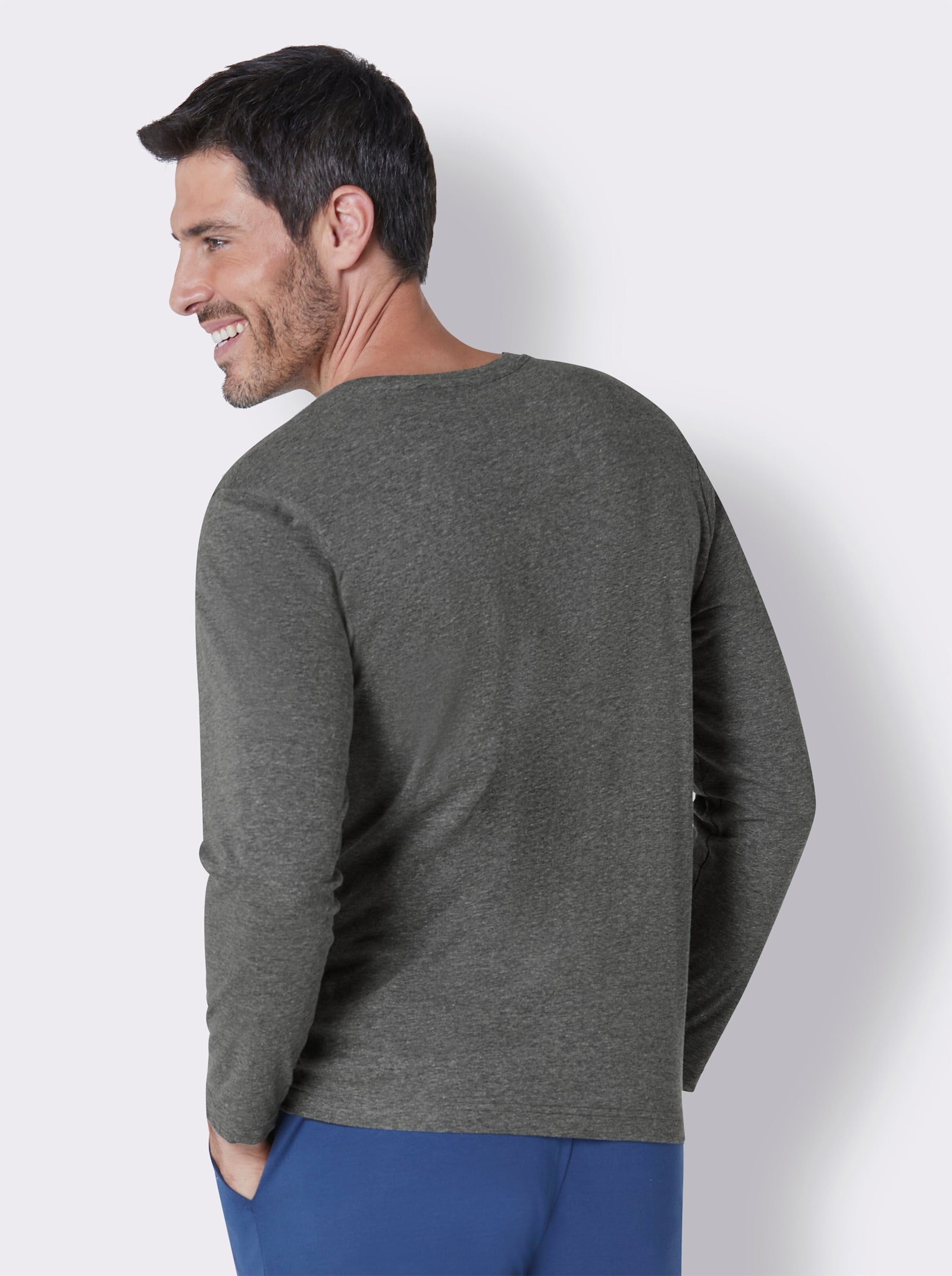 wäschepur men Schlafanzug-Shirt - grau-meliert
