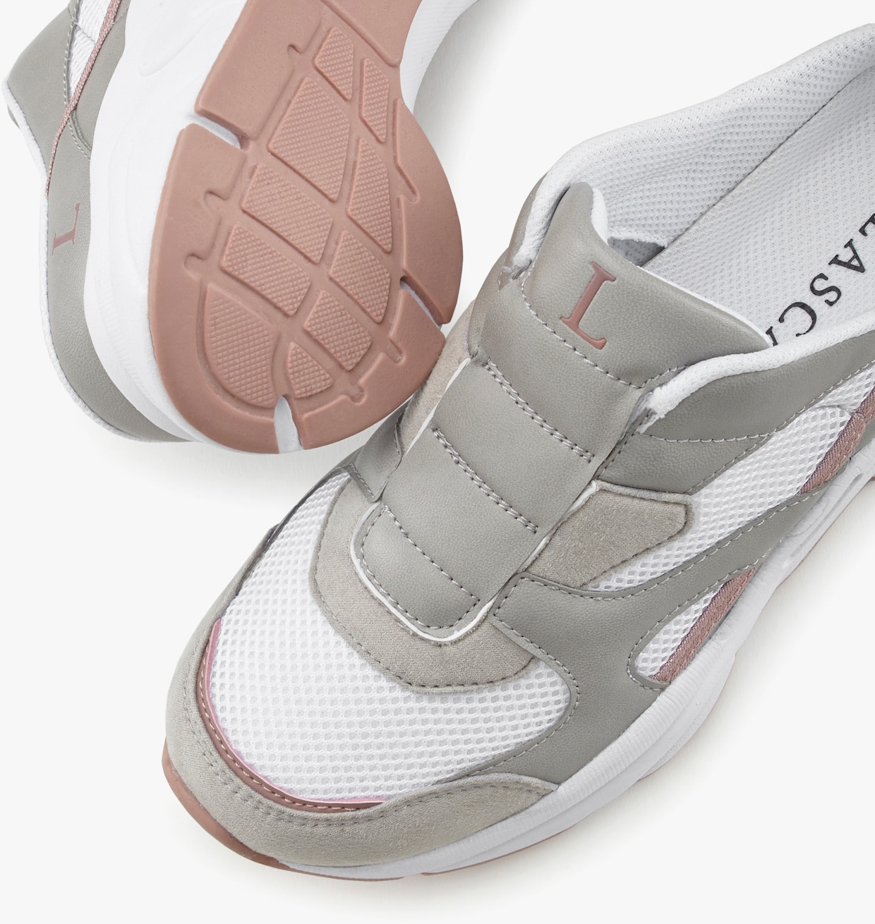LASCANA Slip-on sneaker - wit/grijs/roze