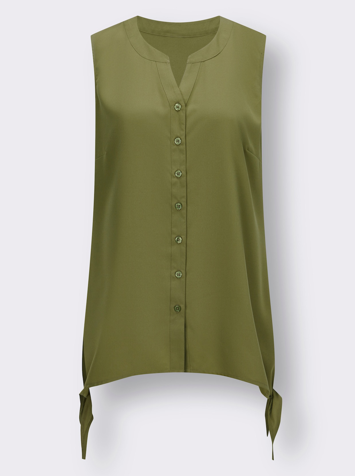 Mouwloze blouse - olijf