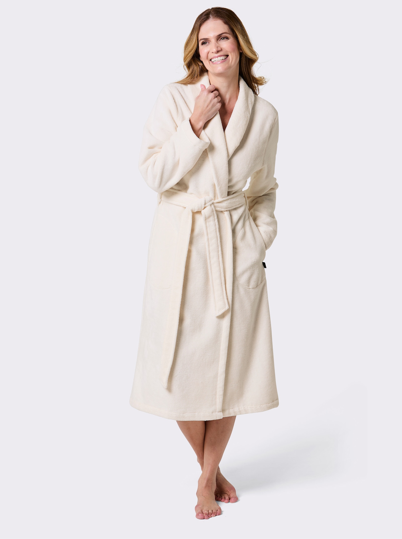 Cawö Damenbademantel - champagner