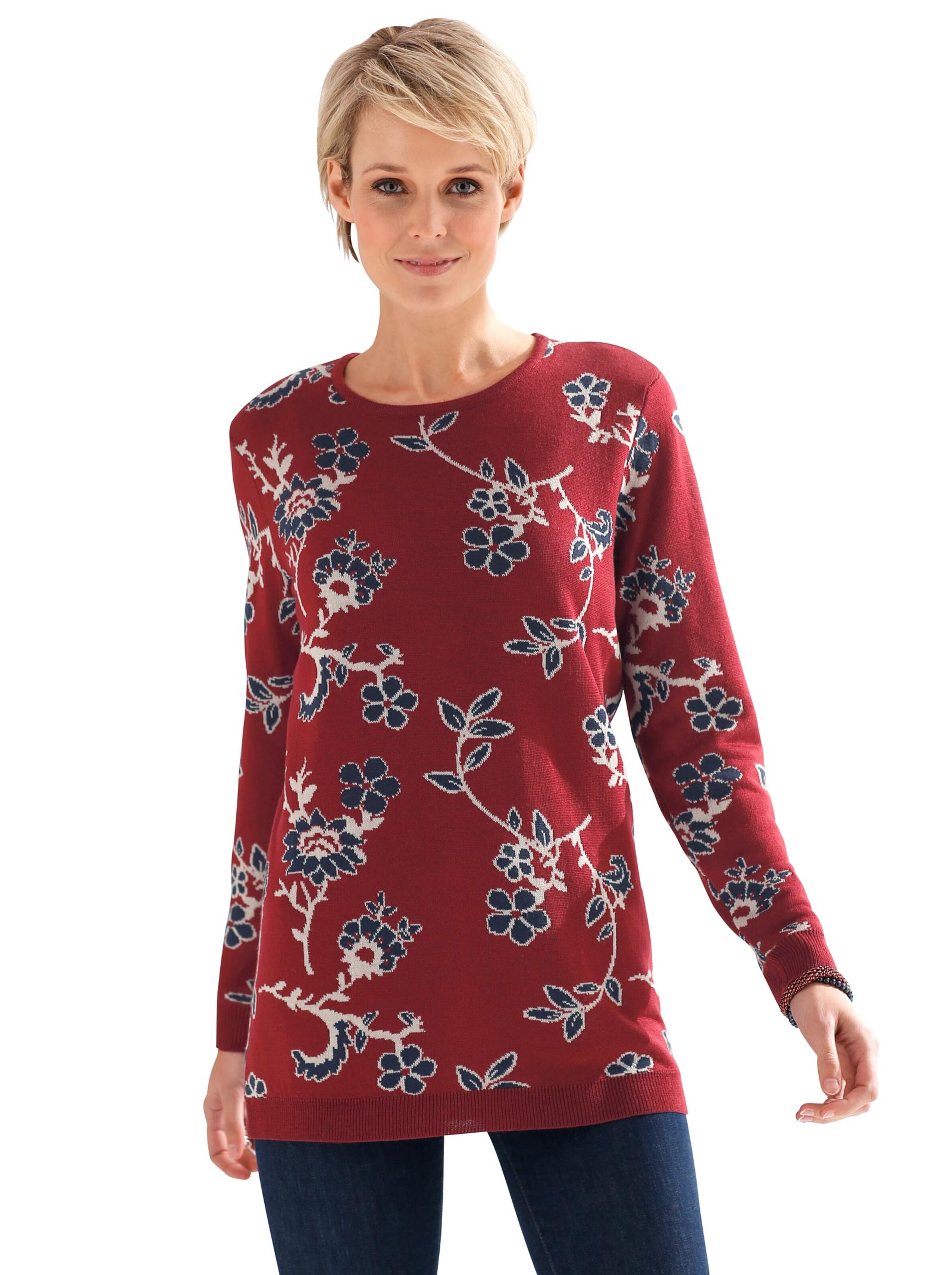 Pullover - beere-gemustert