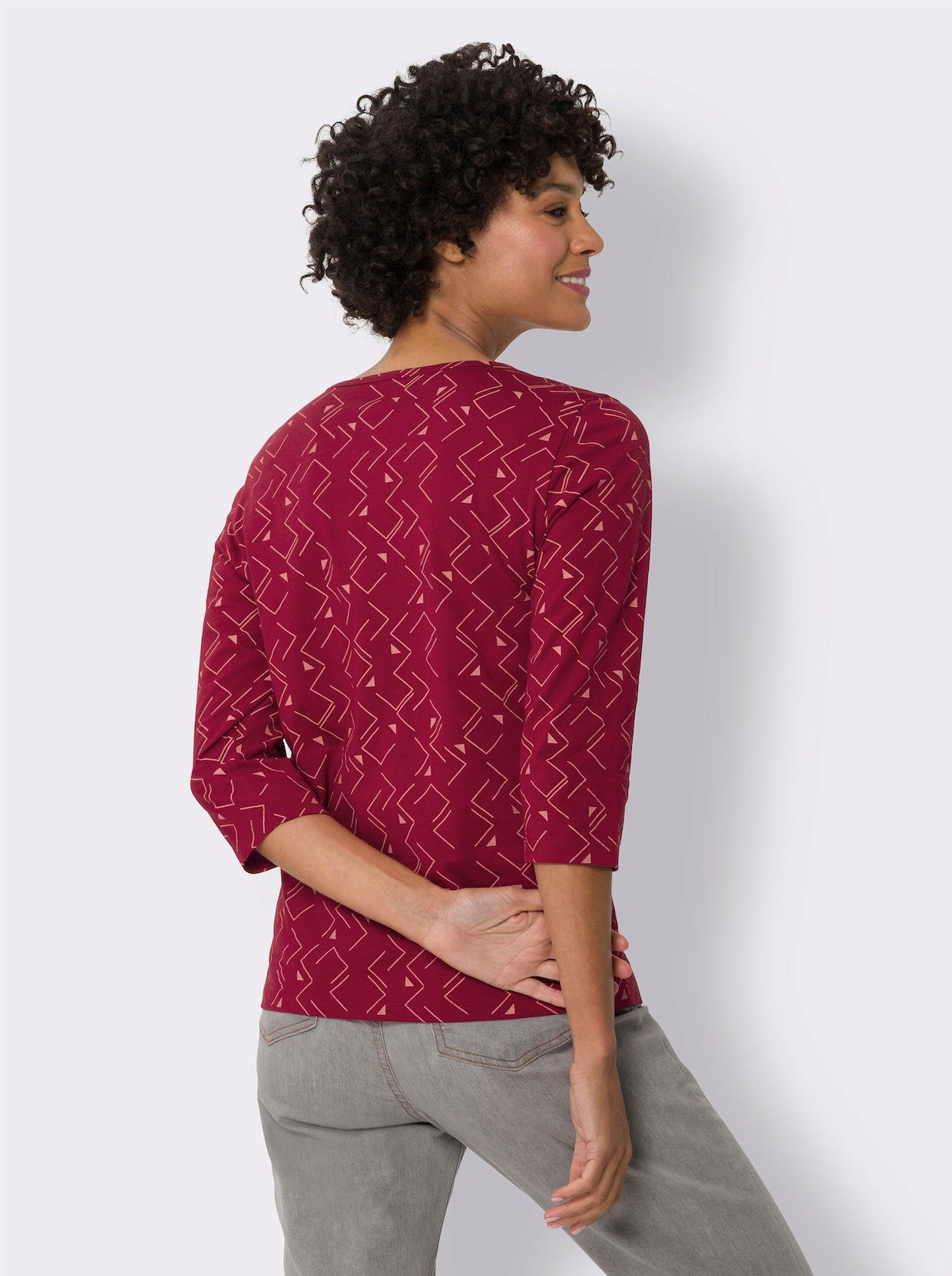 Shirt met 3/4-mouw - kers/flamingo