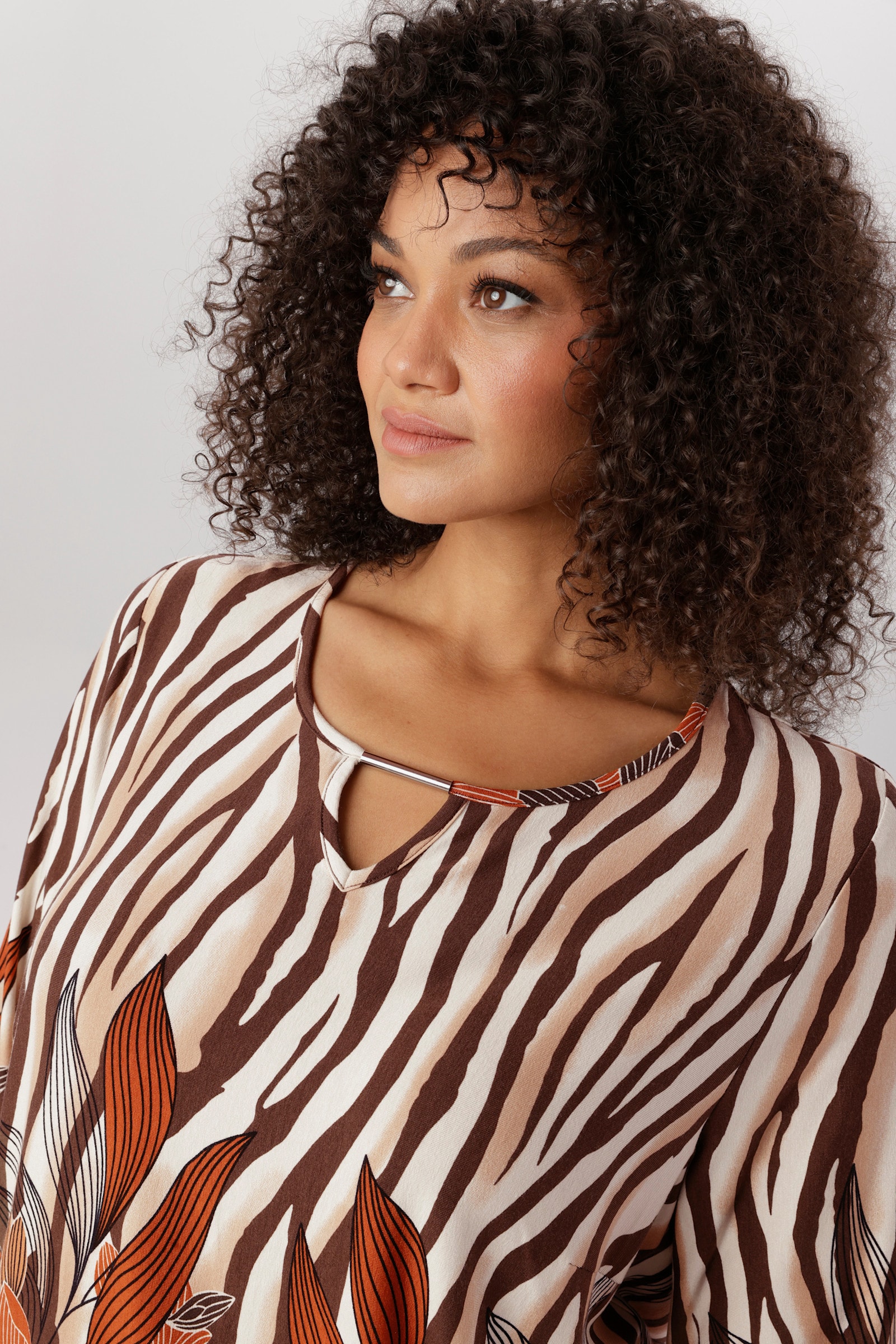 Aniston PLUS Langarmshirt - beige-braun