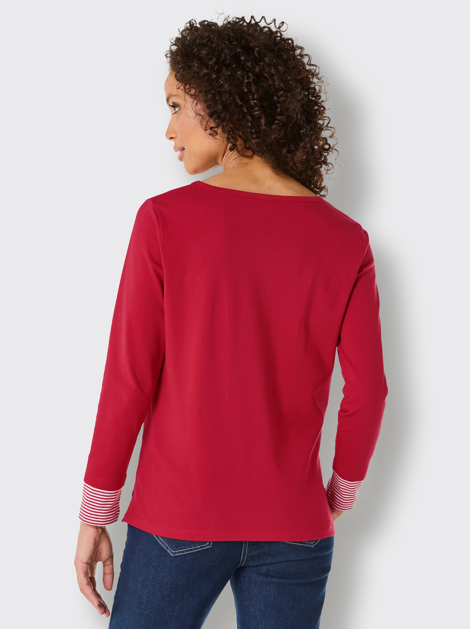 CREATION L PREMIUM Langarmshirt im Lagen-Look - rot