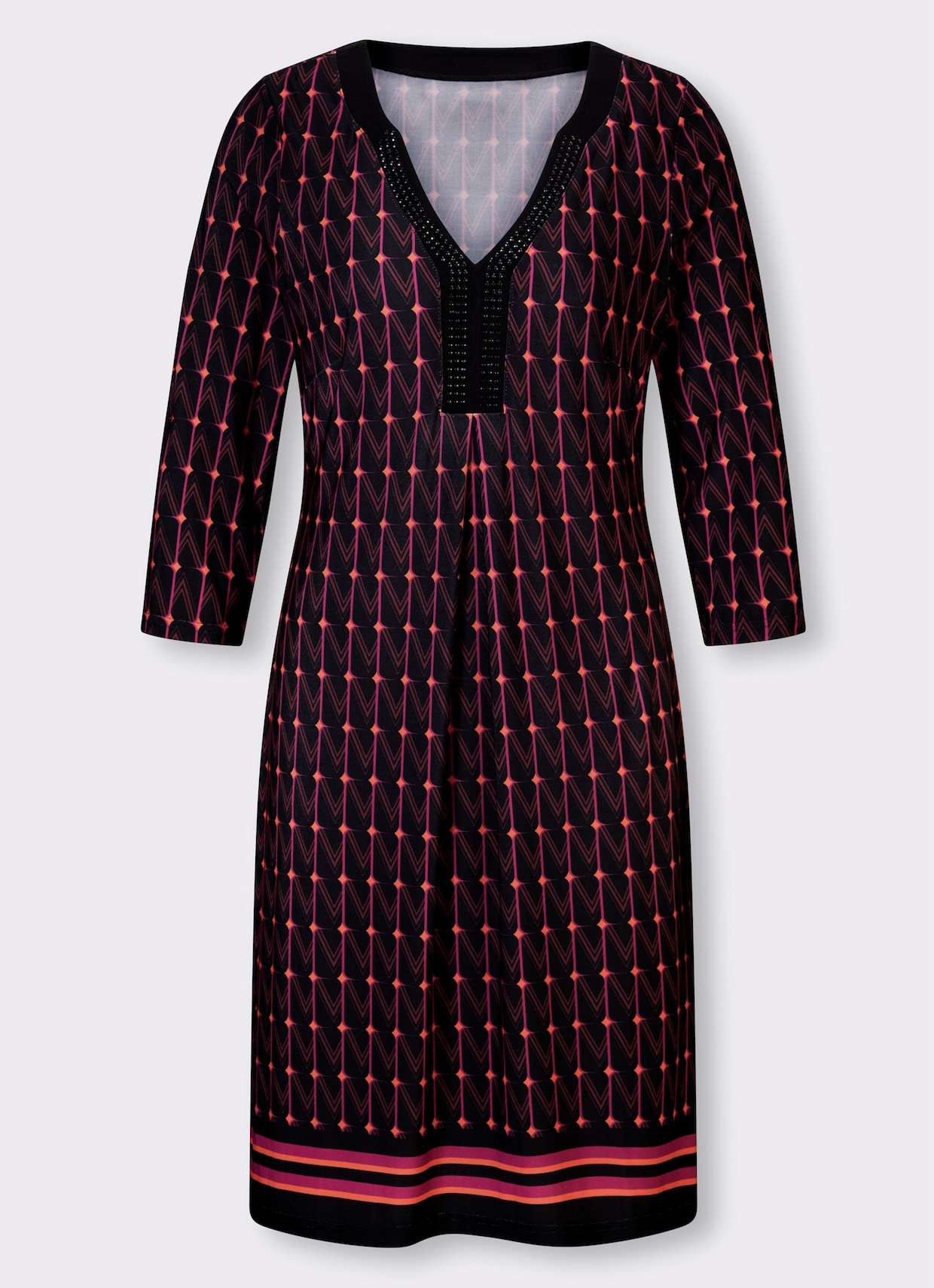 heine Robe en jersey - noir-magenta imprimé