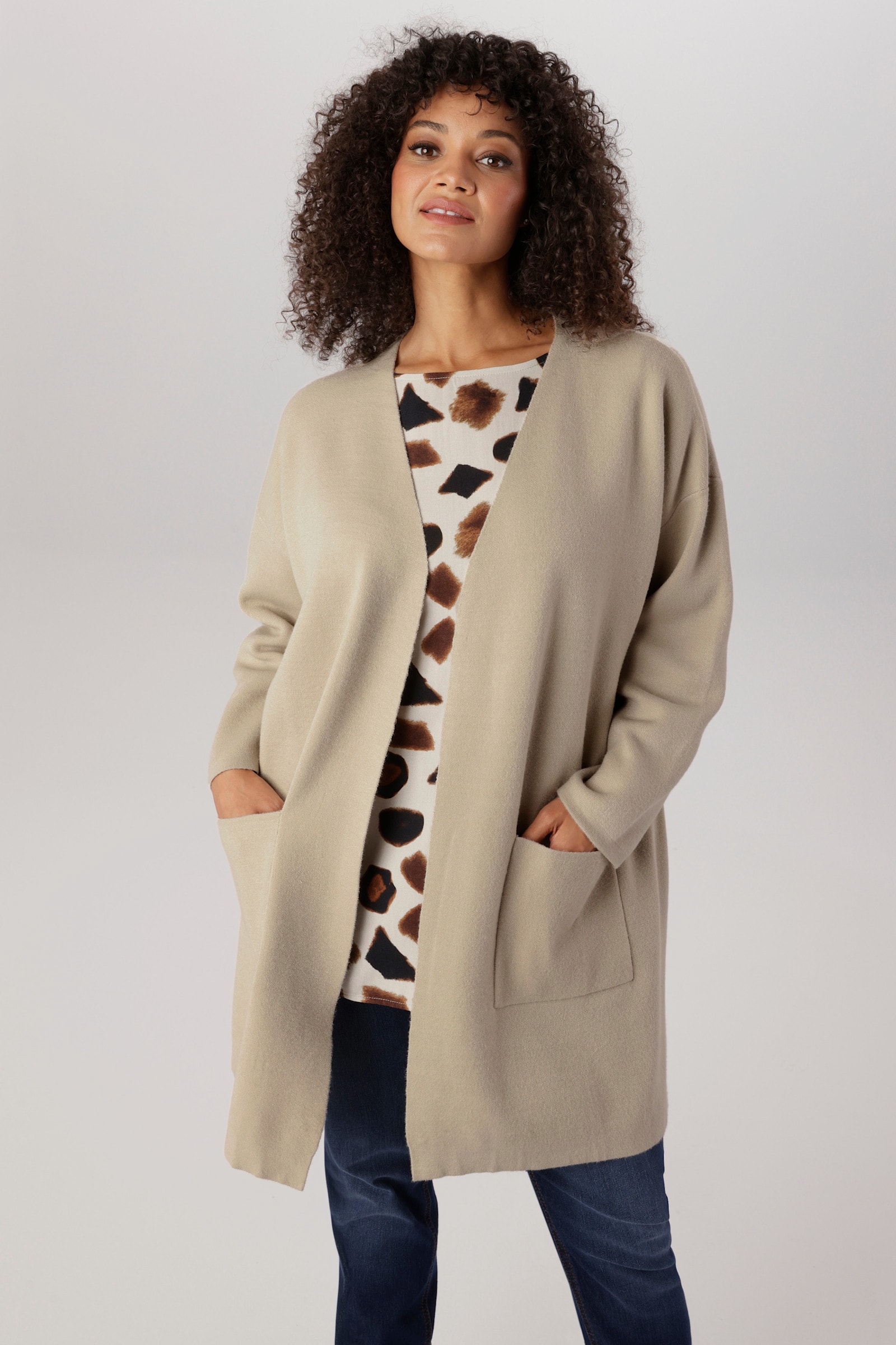 Aniston PLUS Longstrickjacke - beige
