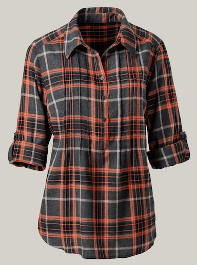 Tunika aus Flanell, kariert - kupferfarben-kariert