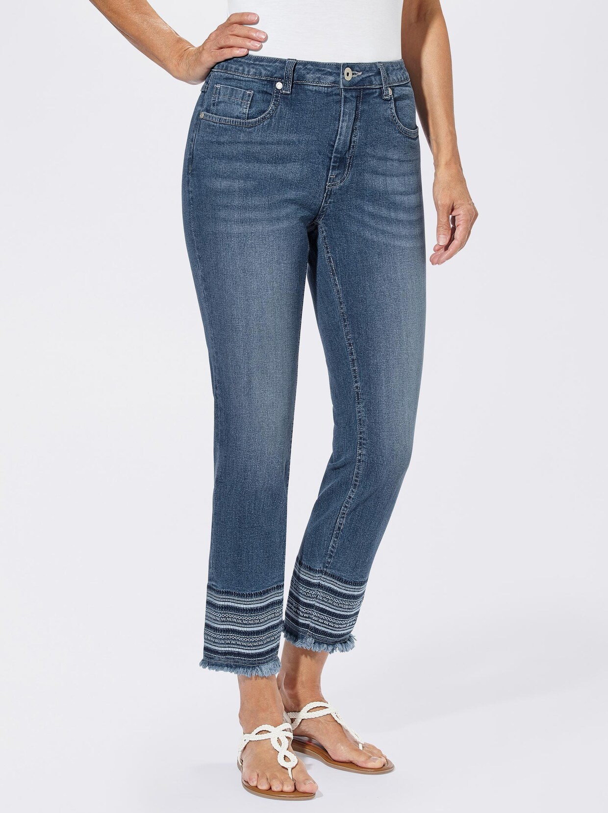 7/8-Jeans - blue-stone-washed