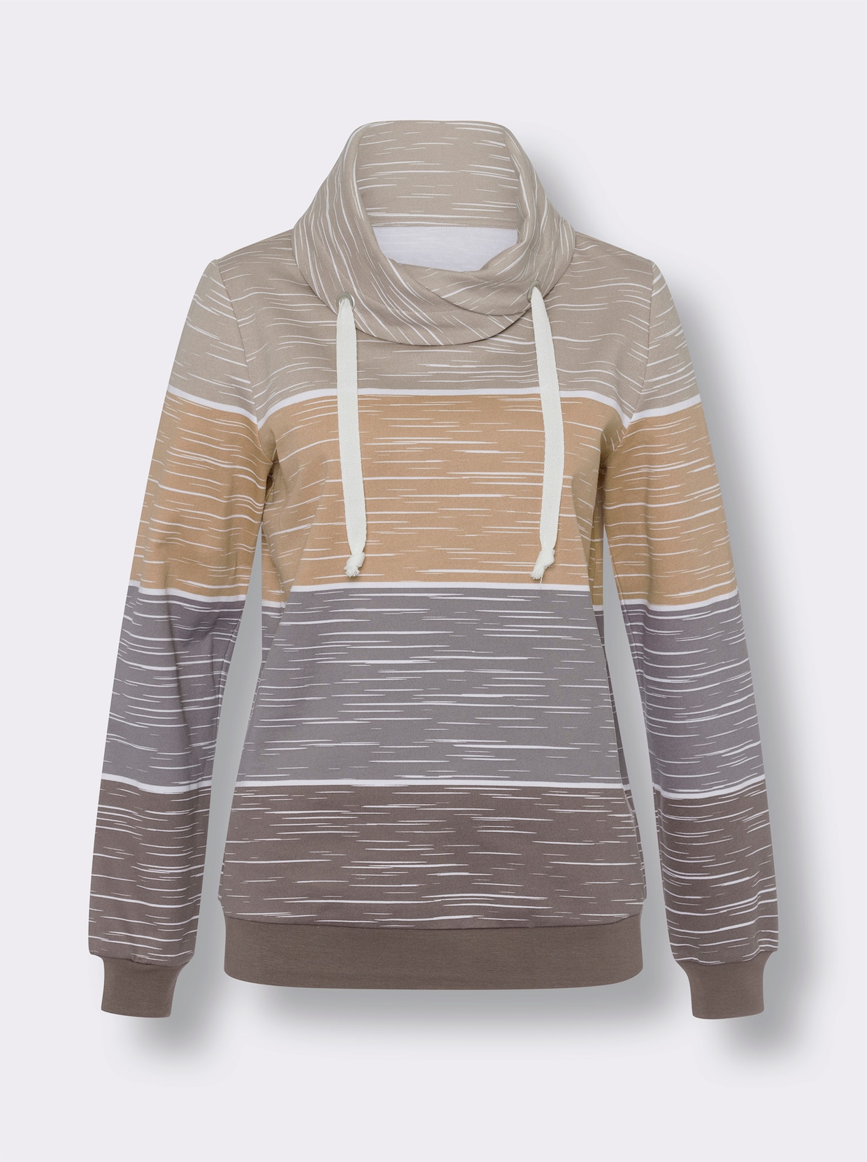 Sweatshirt - dunkeltaupe-sesam-bedruckt