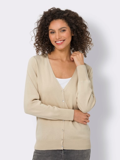 heine Veste en tricot fin - sable