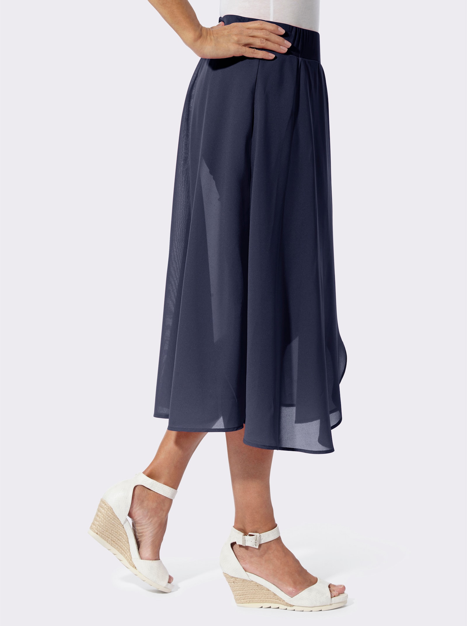 A-Linien-Rock mit integrierter Hose - marine