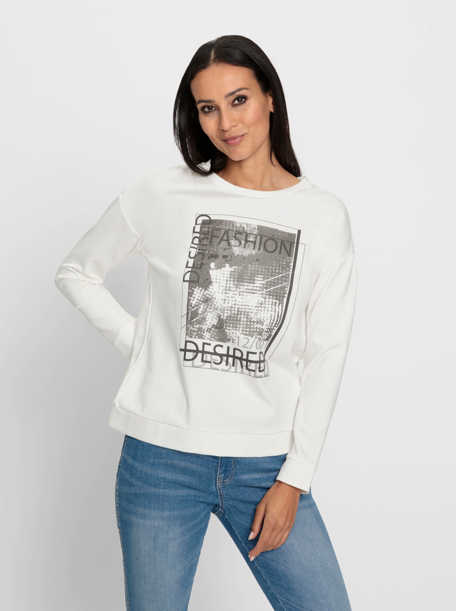 heine Sweatshirt met oversized schouders - ecru