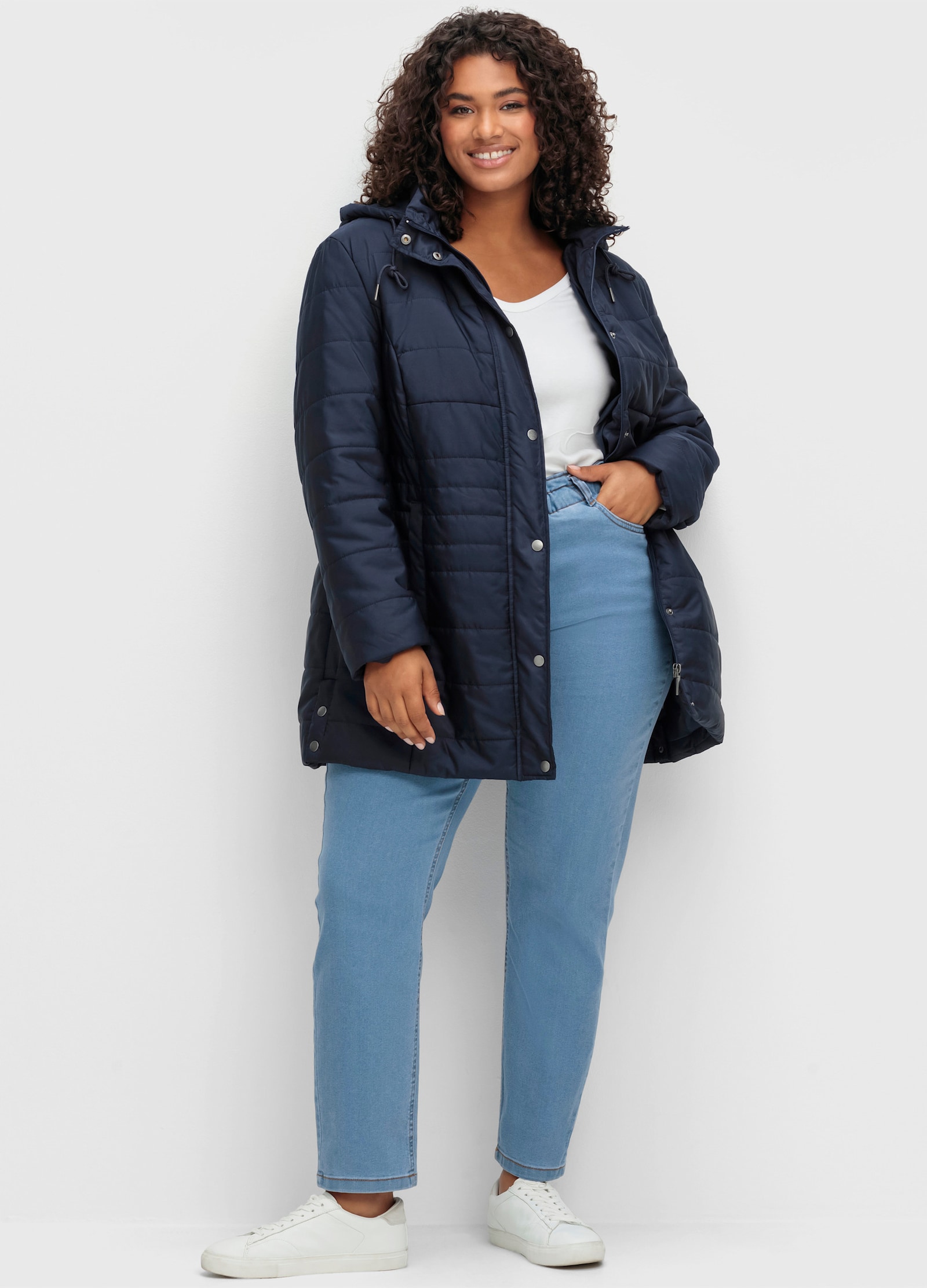 Jeans im Paperbag-Schnitt - blue-bleached