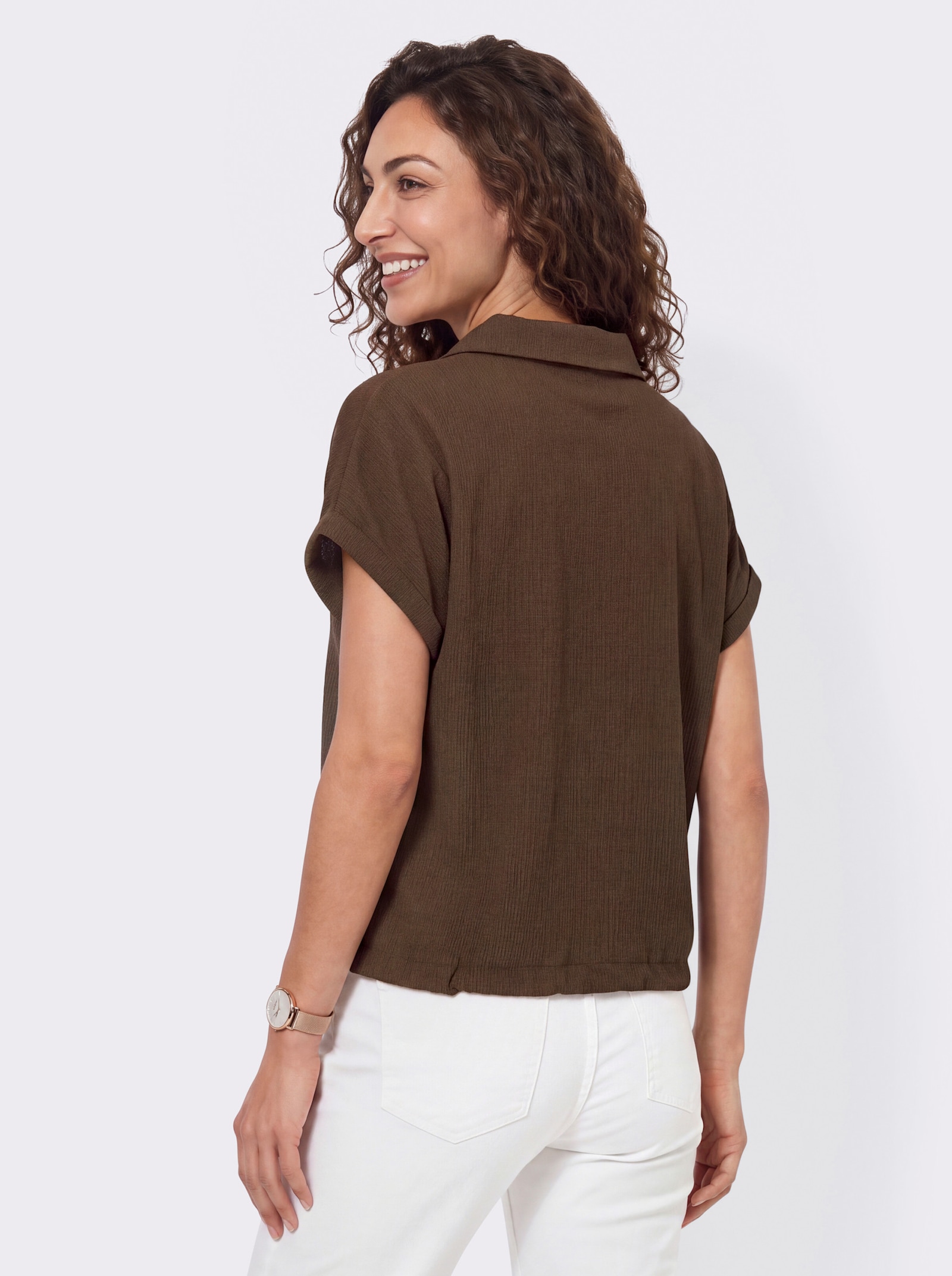 Shirtjacke in Oversize-Form - schoko
