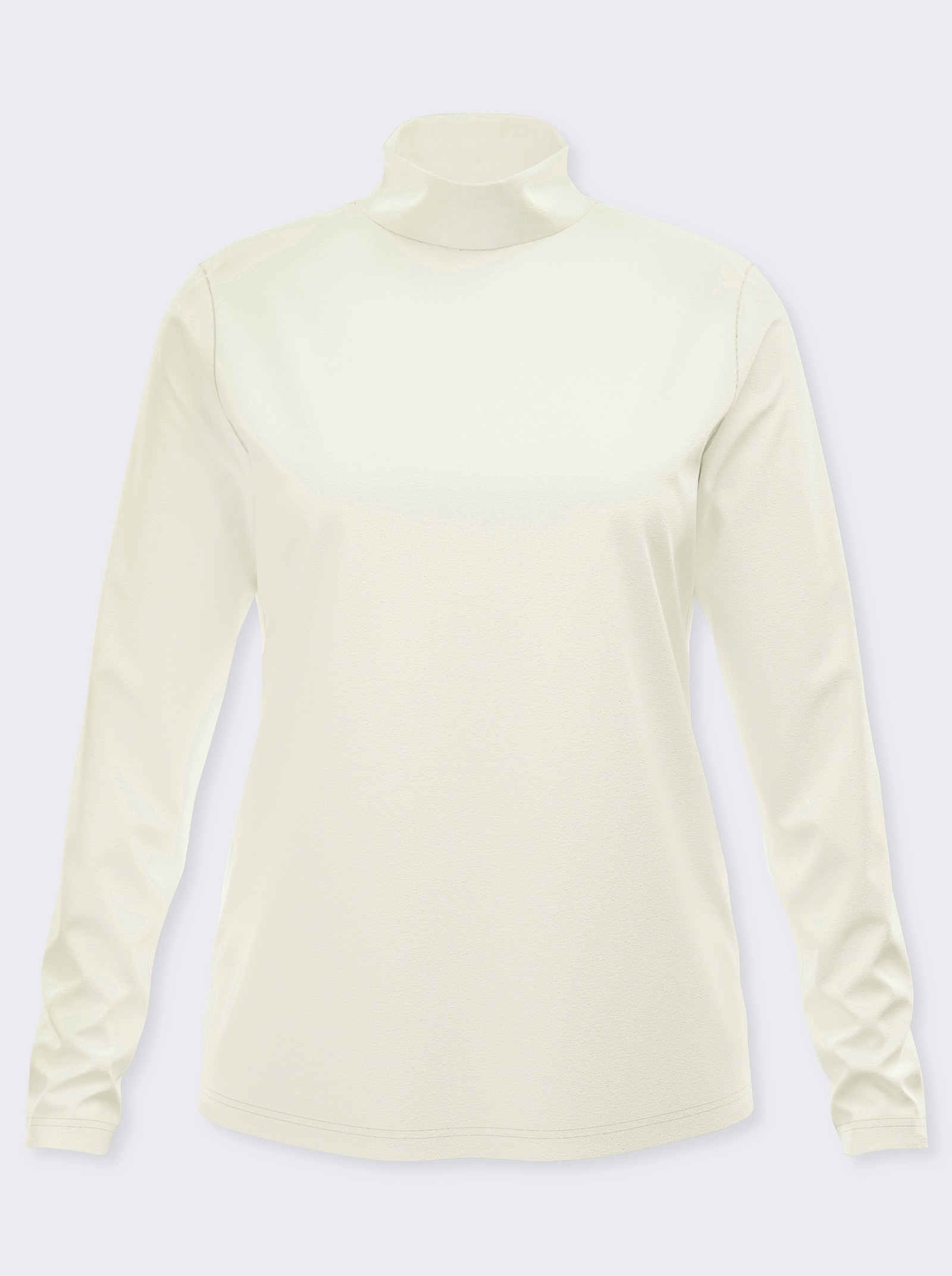 Stehkragenshirt aus reiner Baumwolle - ecru