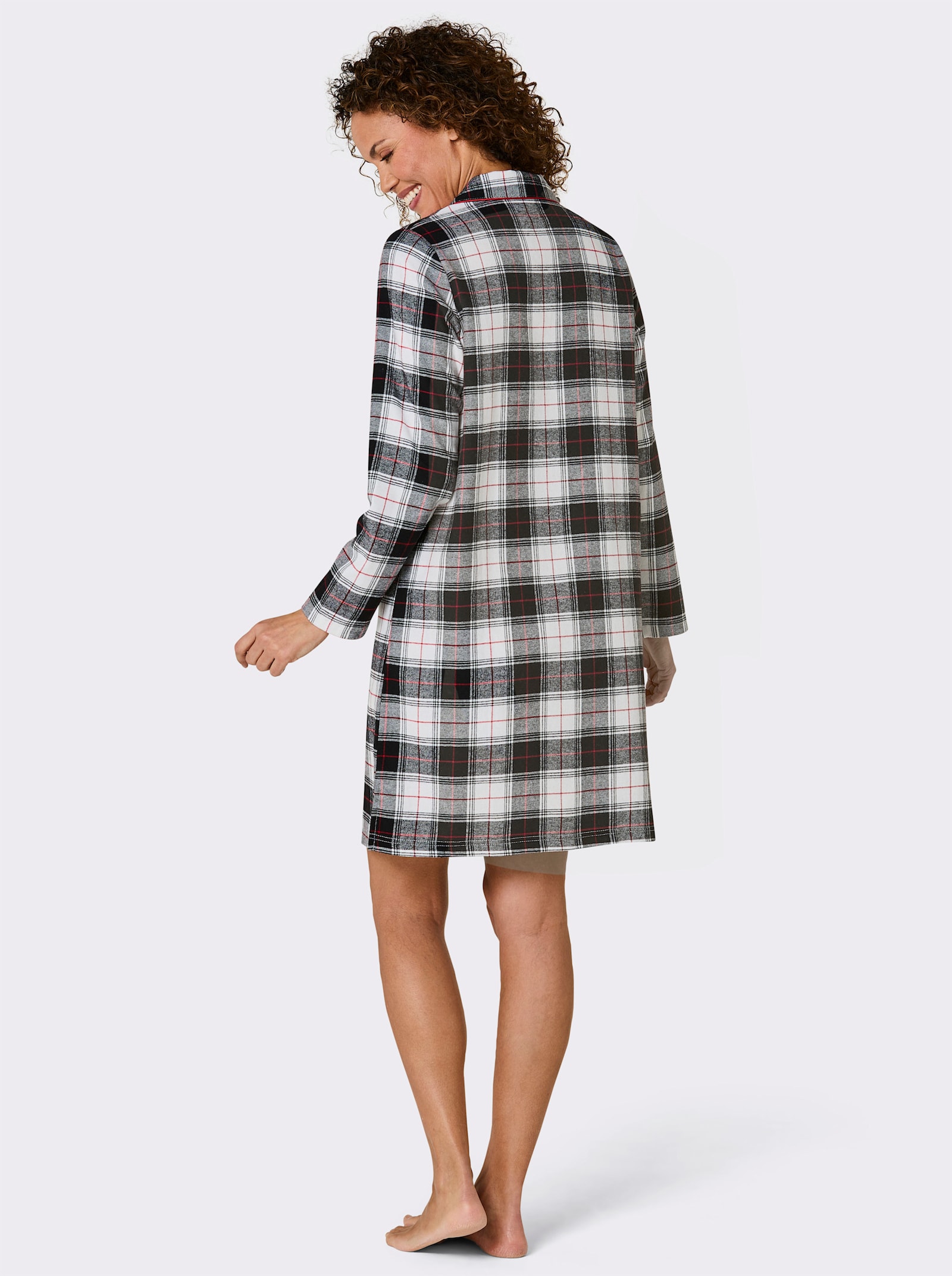 wäschepur Nachthemd - rot-schwarz-kariert