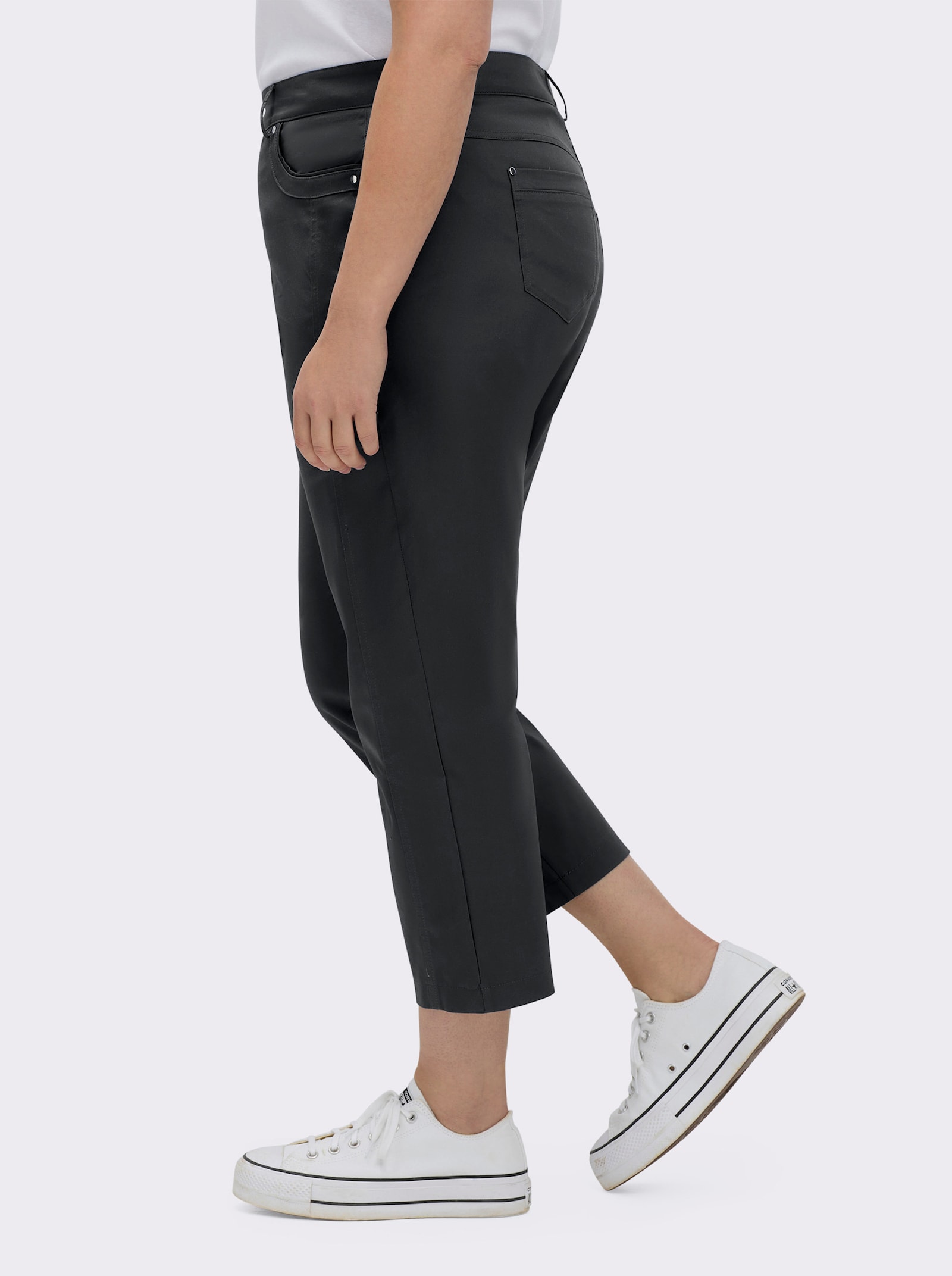 7/8-Jeans mit optisch streckenden Nähten - schwarz