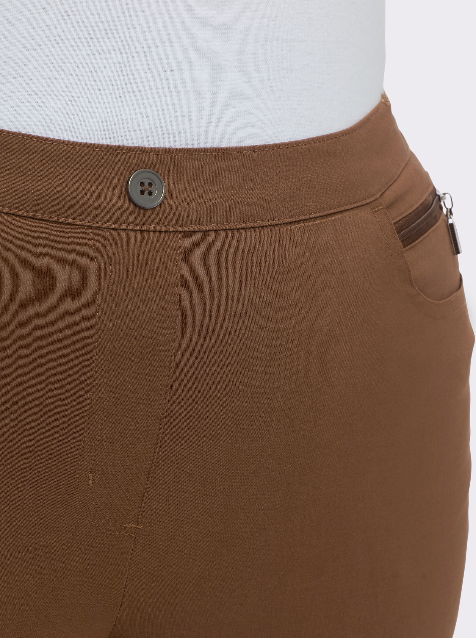 Bengalinhose mit Zierreißverschlüssen - toffee