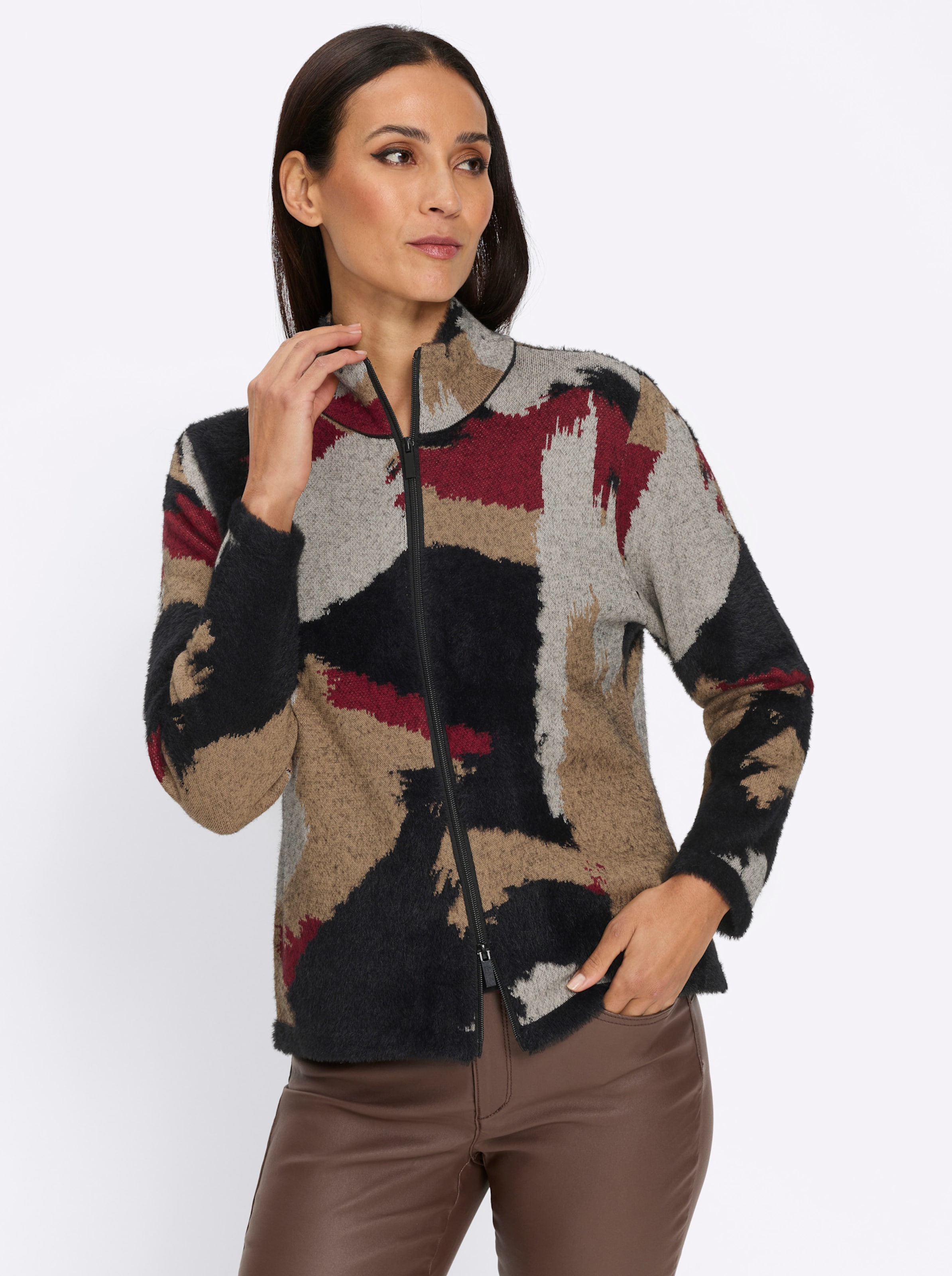 Jacquardstrickjacke