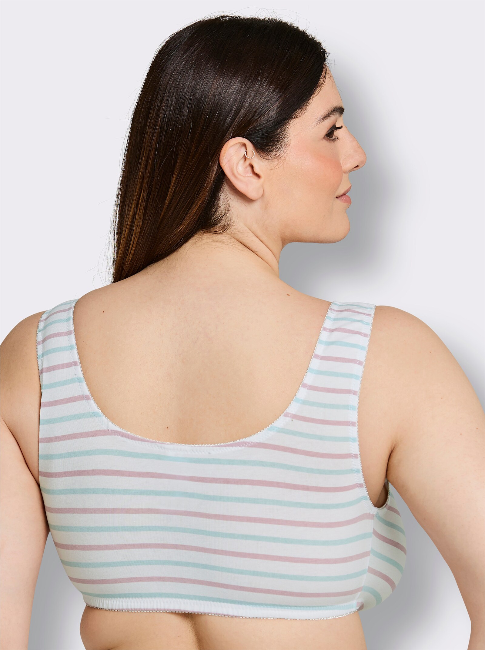 wäschepur Bustier - weiß-mauve-mint-gestreift