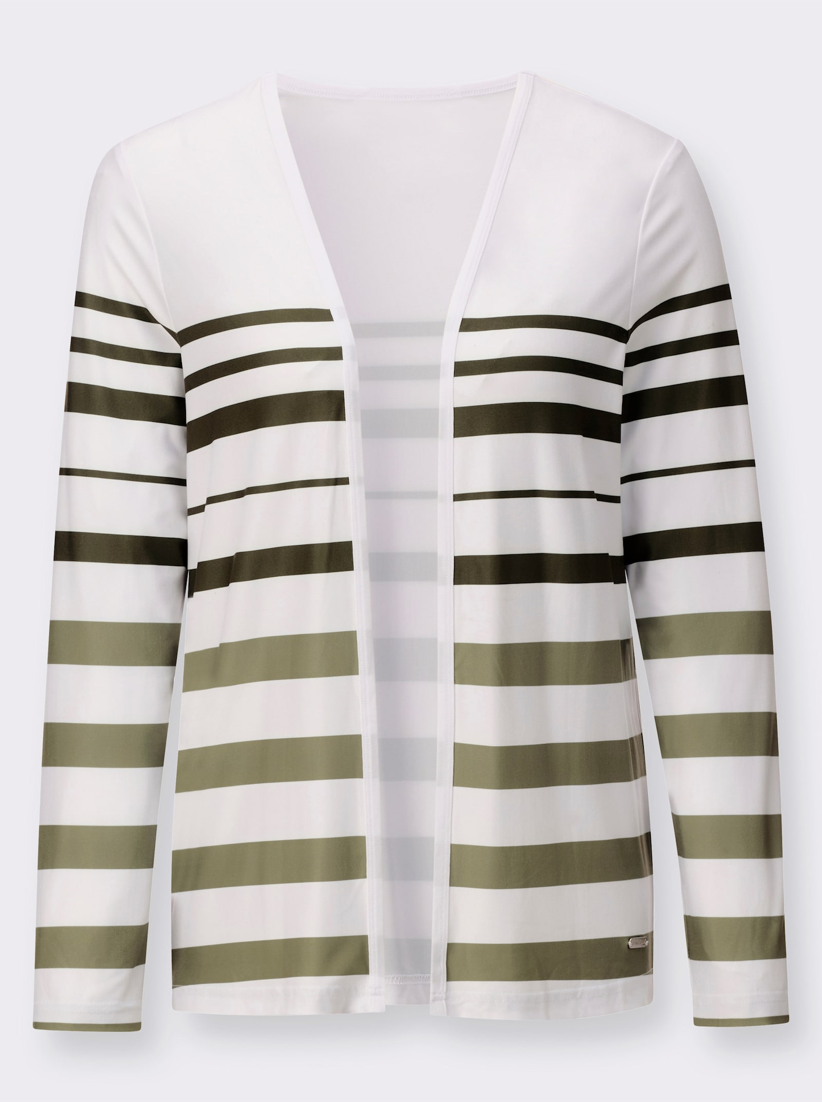 Shirtjasje met streepdessin - rietgroen/wit gestreept