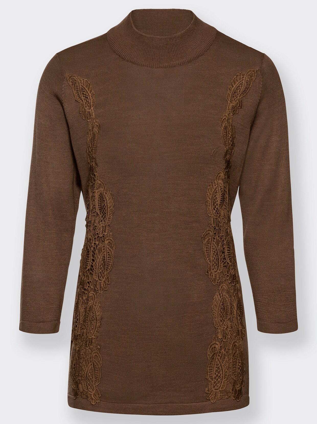 Stehkragenpullover - braun