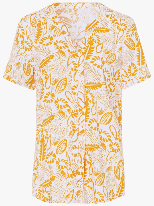Bluse - ocker-bedruckt