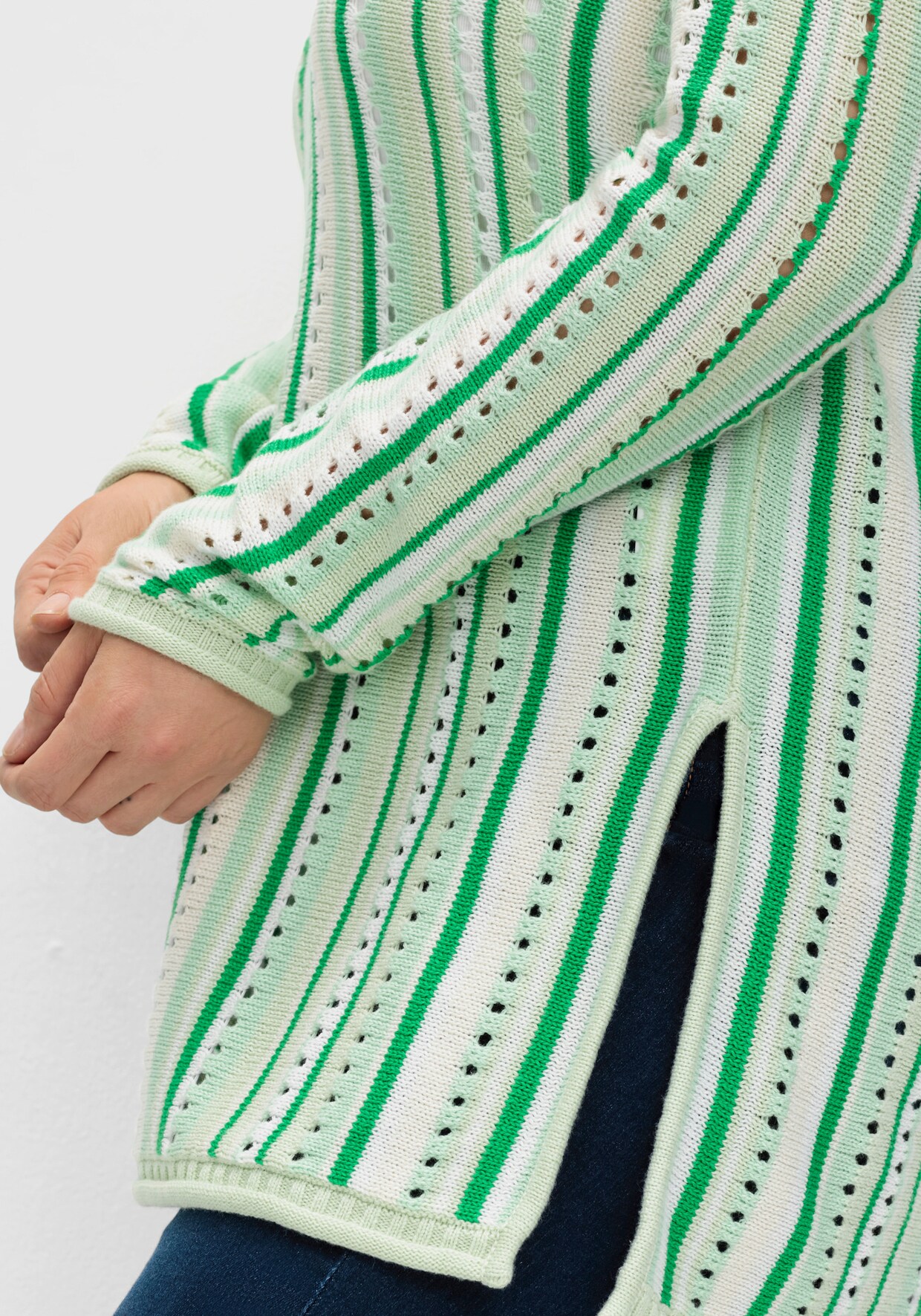 sheego Pullover - groen/off-white