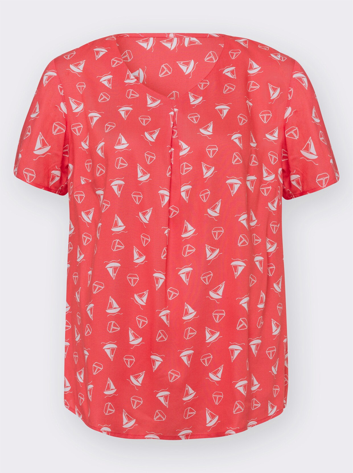 Comfortabele blouse - koraal geprint