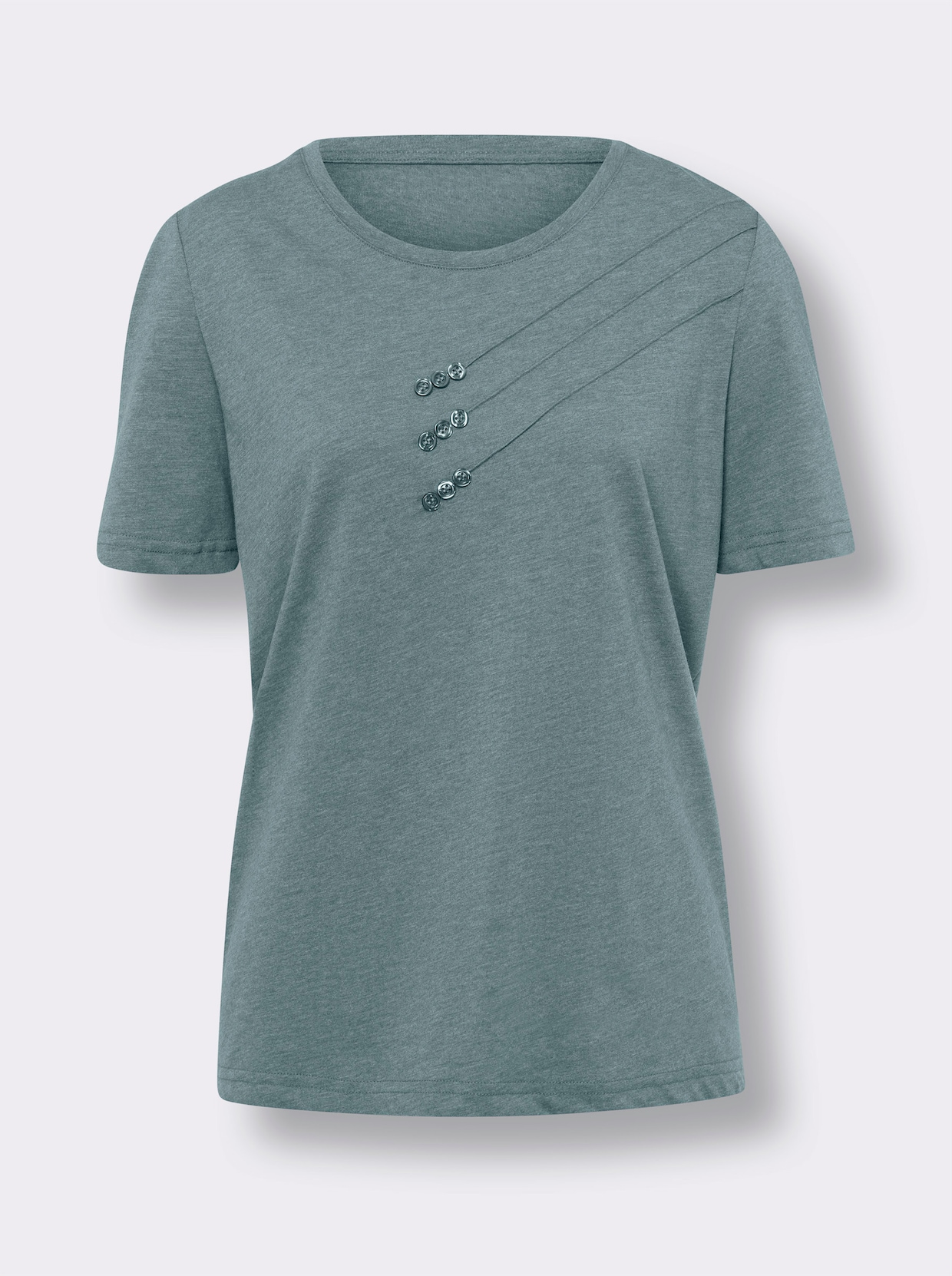 Shirt met korte mouwen - jade gemêleerd